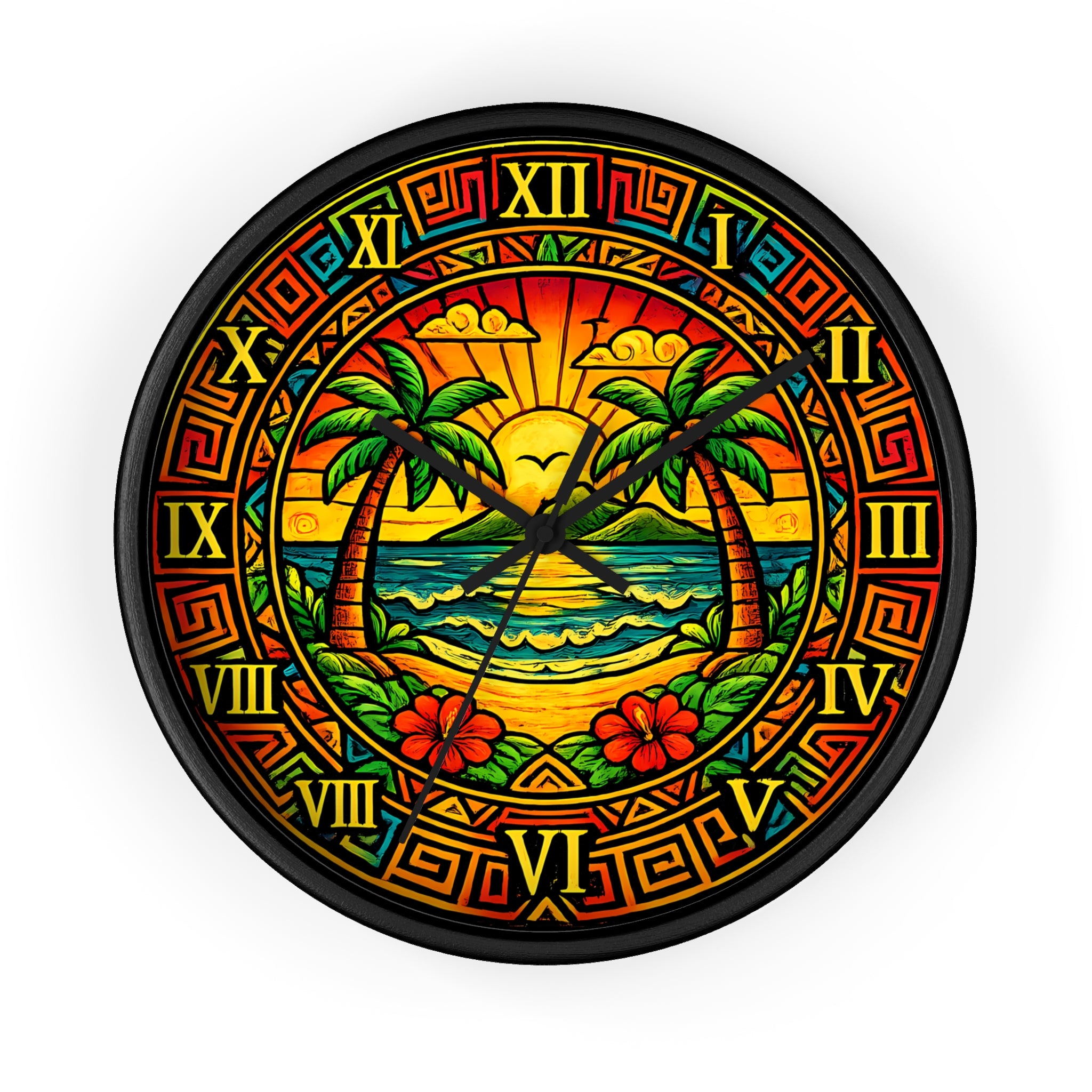 Colorful Hummingbird Mandala Wall Clock — Vibrant Tropical Decorative Clock