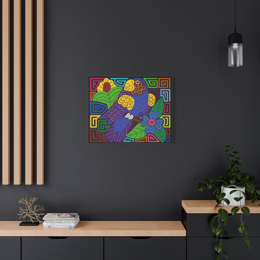 Colorful Parrot Canvas Art — Vibrant Tropical Bird Wall Décor (Matte Stretched)
