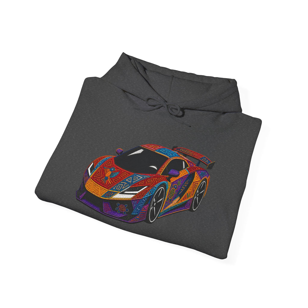 Racing Supercar Hoodie - Vibrant Retro Sports Car Graphic