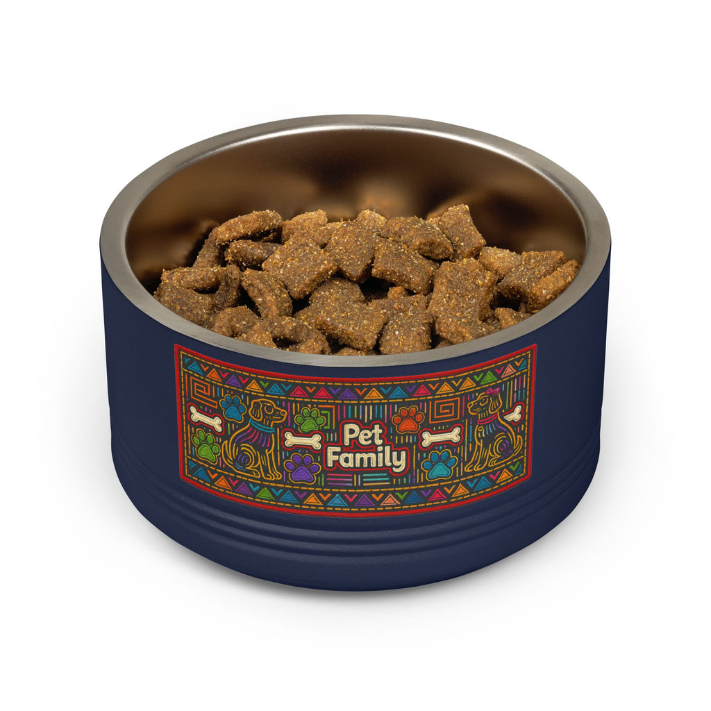 Pet Bowl — 18oz Stainless Dog & Cat Bowl with Mola-Inspired Design from Panama