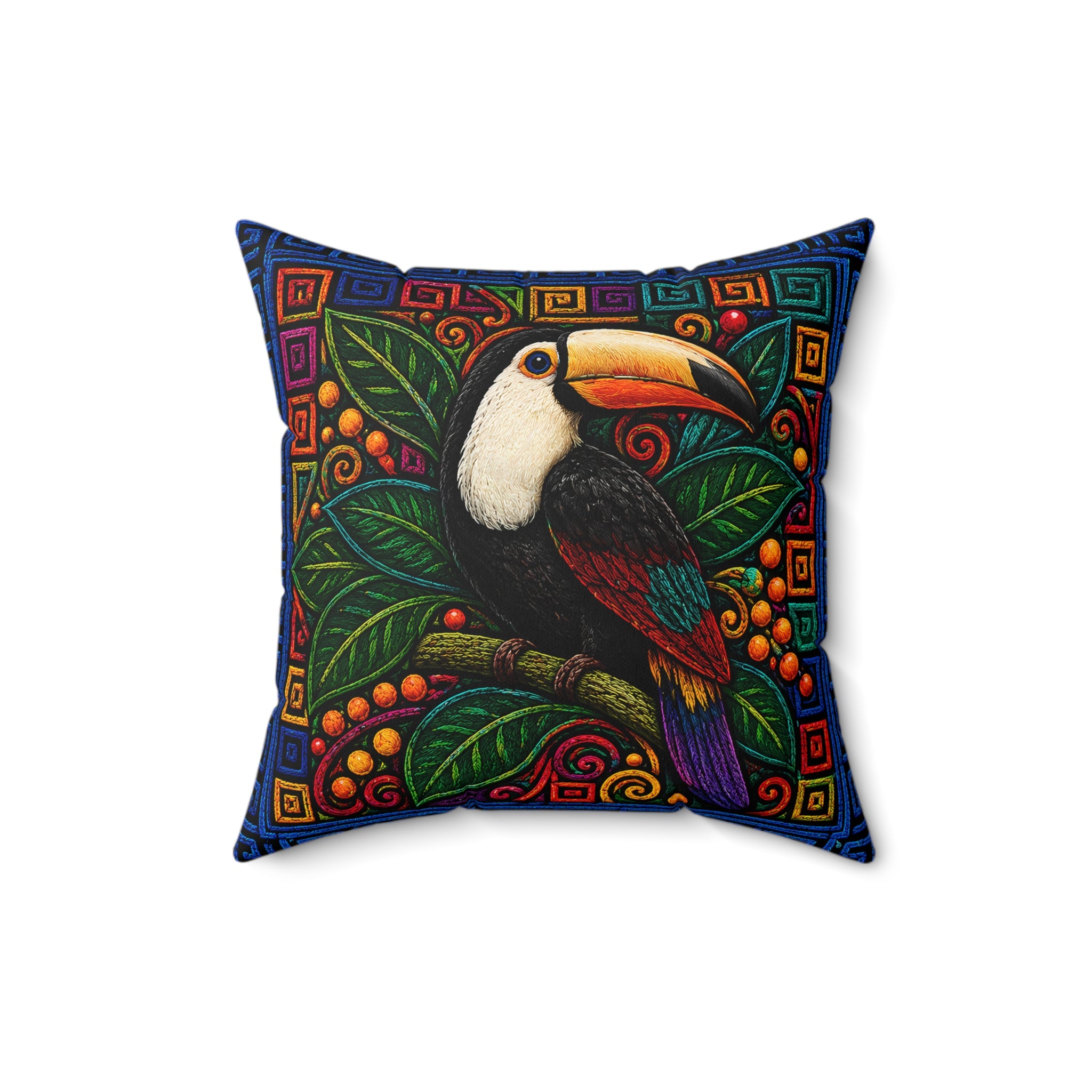 Copy of Toucan Tropical Throw Pillow — Faux Suede Square Decorative Pillow