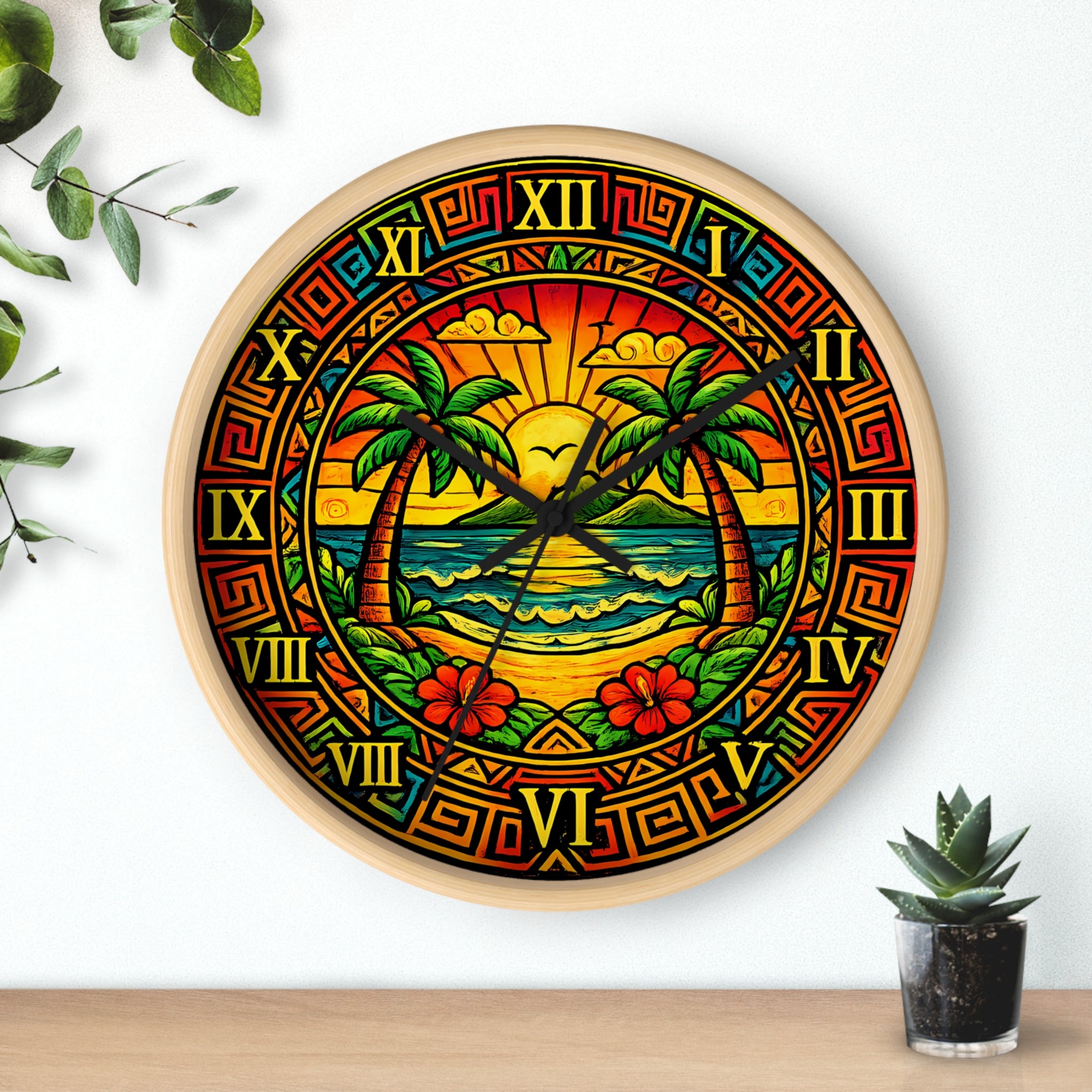 Colorful Hummingbird Mandala Wall Clock — Vibrant Tropical Decorative Clock