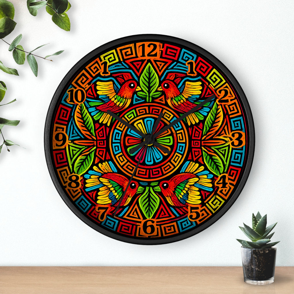 Copy of Colorful Hummingbird Mandala Wall Clock — Vibrant Tropical Decorative Clock
