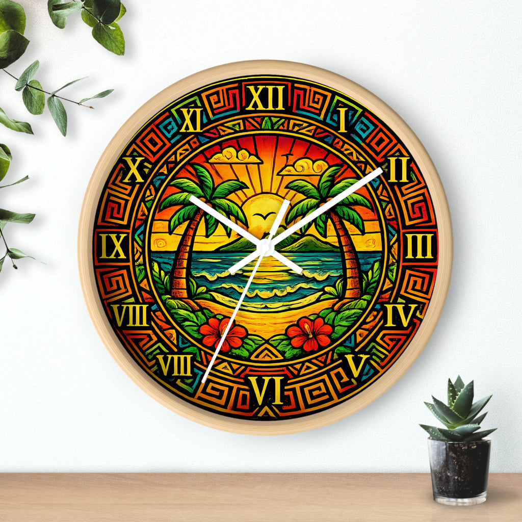 Colorful Hummingbird Mandala Wall Clock — Vibrant Tropical Decorative Clock