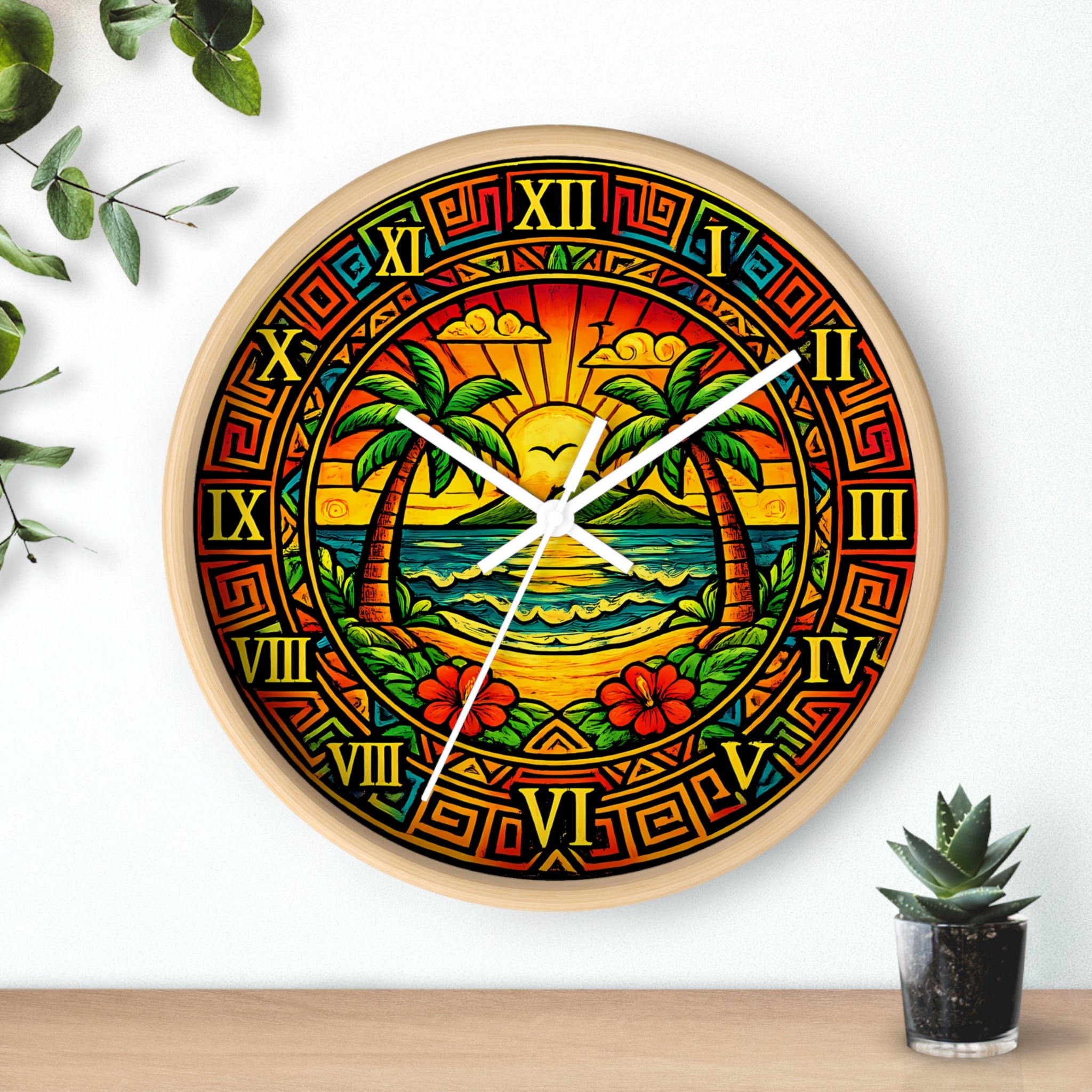 Colorful Hummingbird Mandala Wall Clock — Vibrant Tropical Decorative Clock