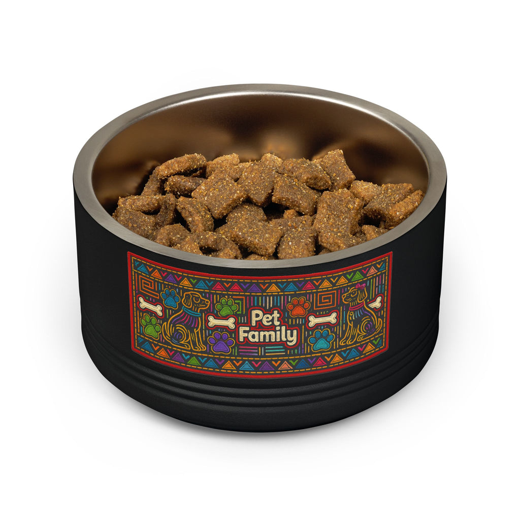 Pet Bowl — 18oz Stainless Dog & Cat Bowl with Mola-Inspired Design from Panama