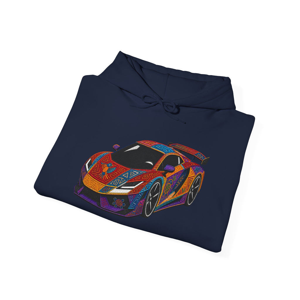 Racing Supercar Hoodie - Vibrant Retro Sports Car Graphic