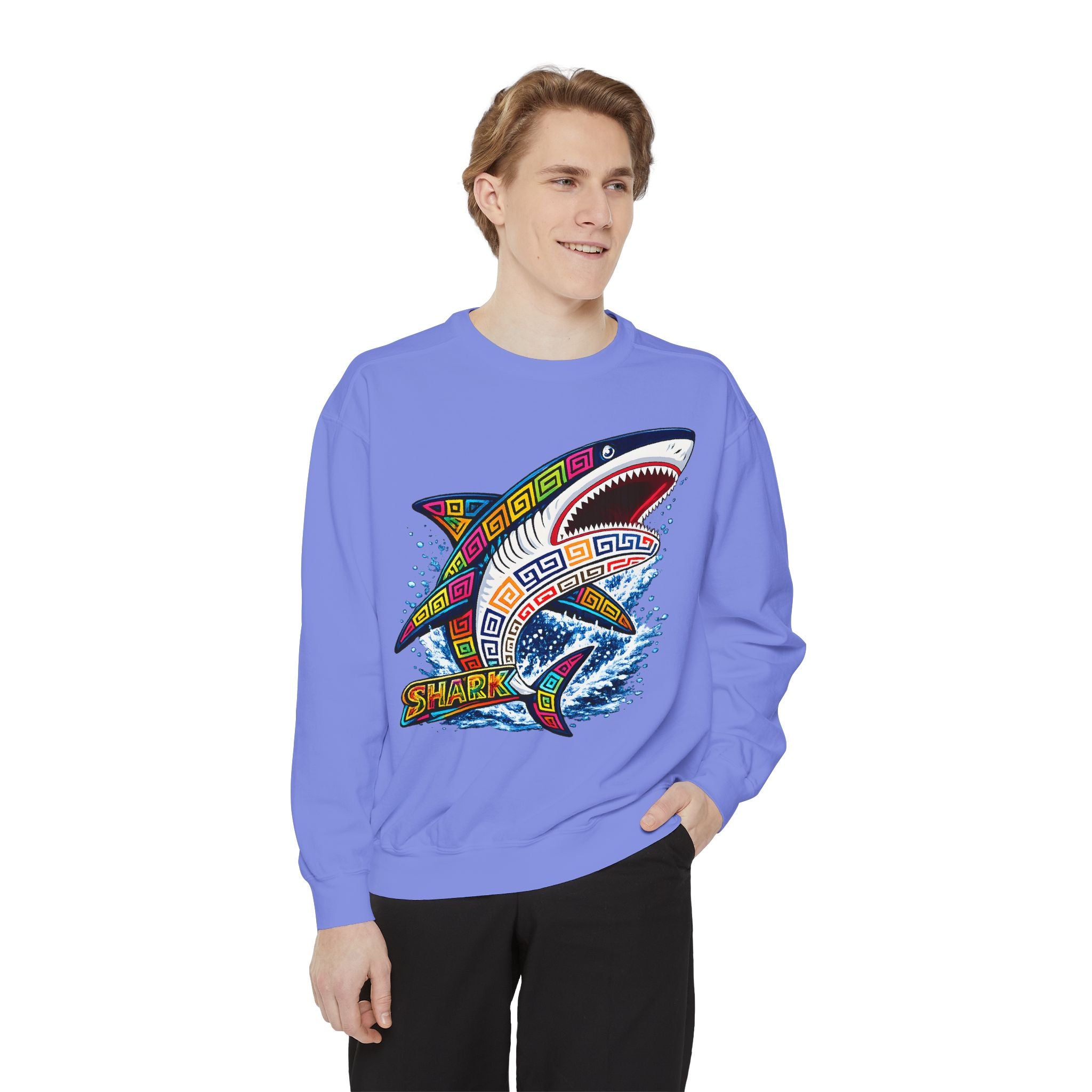 Colorful Tribal Shark Sweatshirt