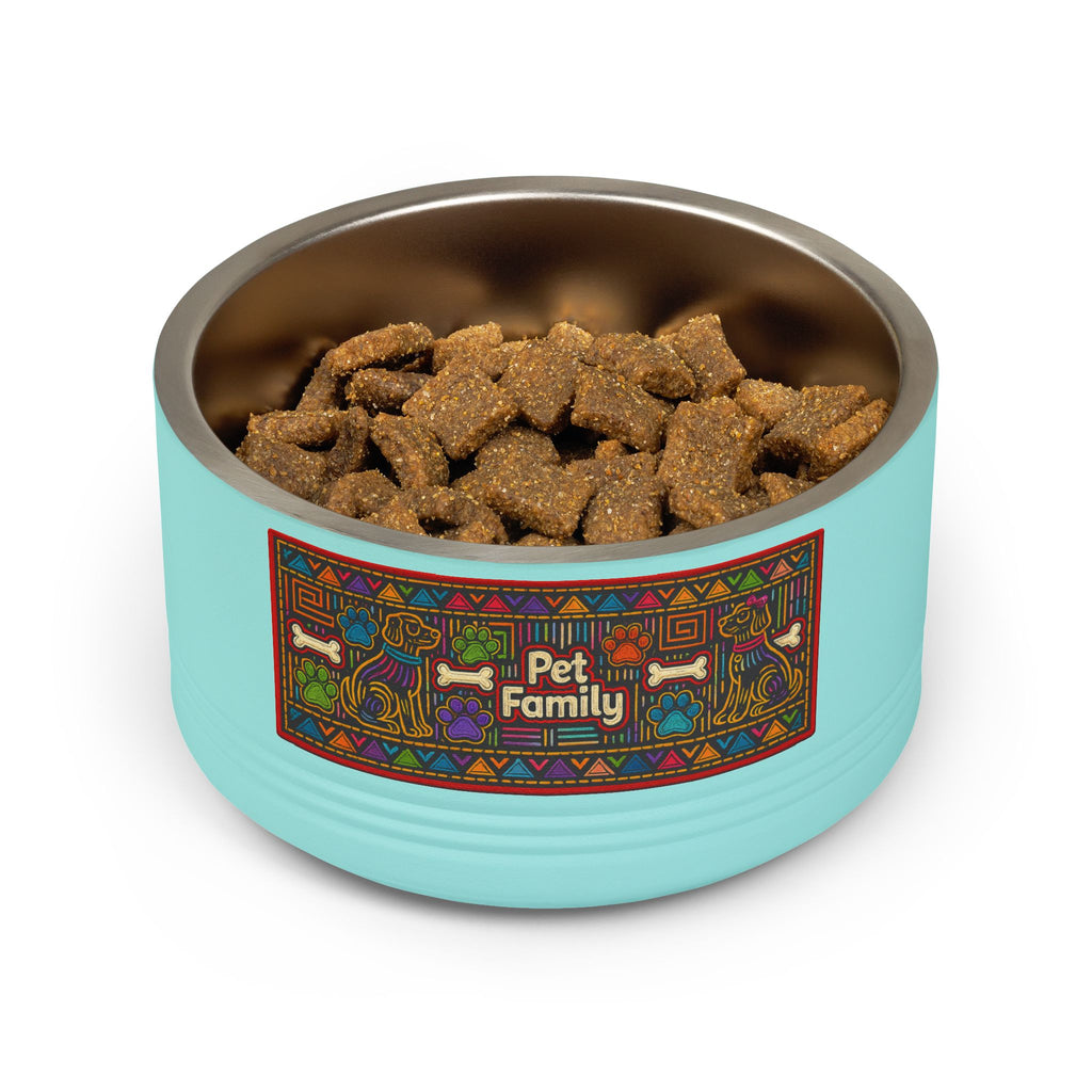 Pet Bowl — 18oz Stainless Dog & Cat Bowl with Mola-Inspired Design from Panama
