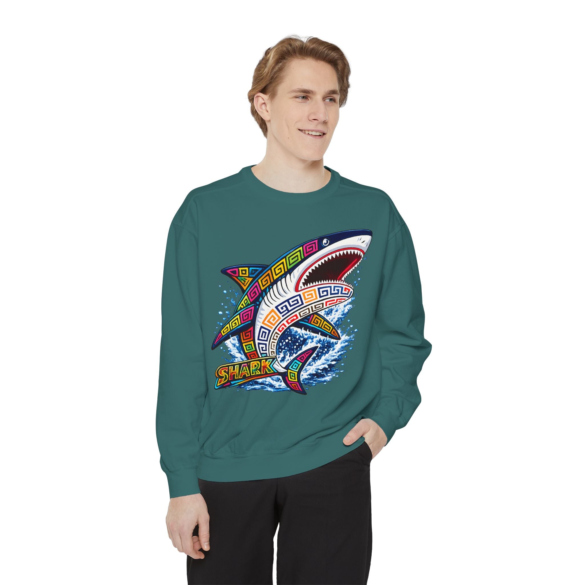 Colorful Tribal Shark Sweatshirt
