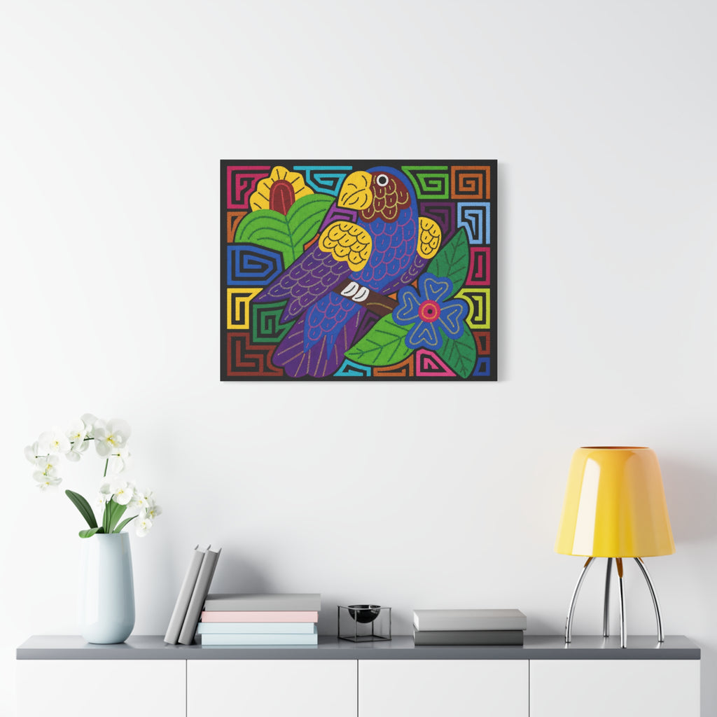 Colorful Parrot Canvas Art — Vibrant Tropical Bird Wall Décor (Matte Stretched)