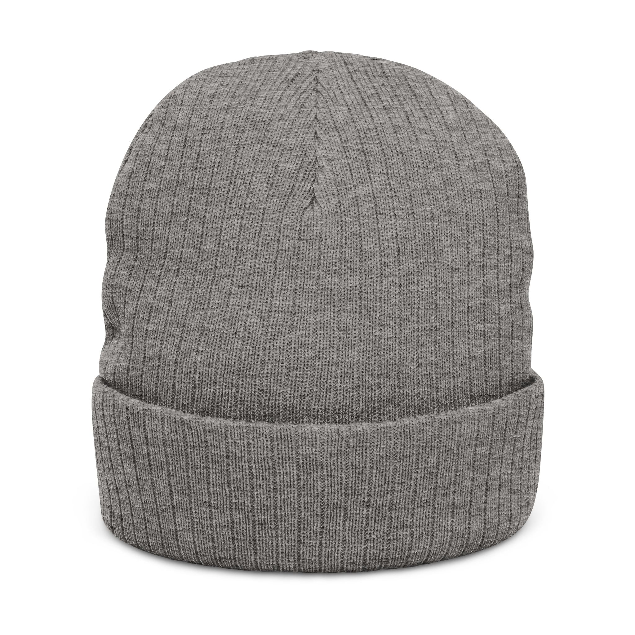 Embroidered 'Love & Peace' Ribbed Knit Beanie — Colorful Retro Heart Design