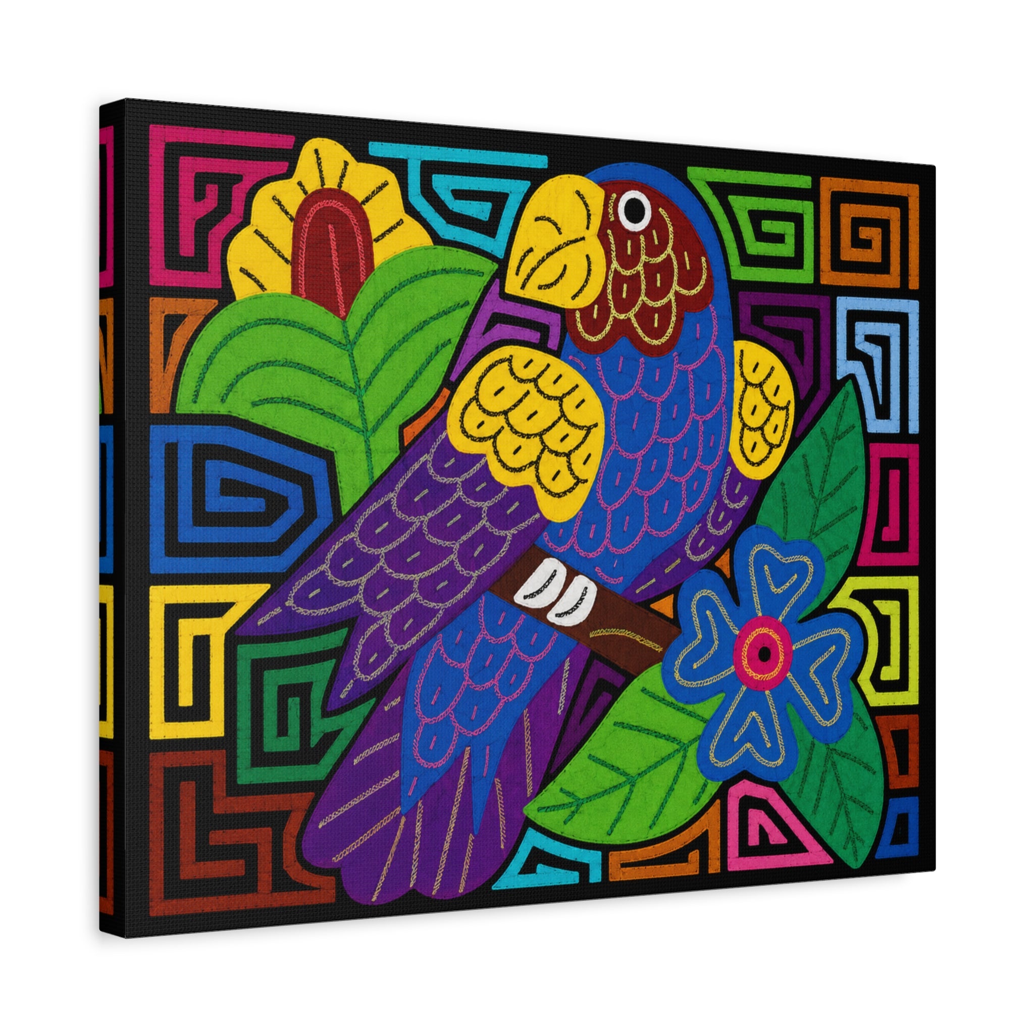Colorful Parrot Canvas Art — Vibrant Tropical Bird Wall Décor (Matte Stretched)