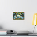 Dolphin Mosaic Canvas Print — Colorful Leaping Dolphin Wall Art