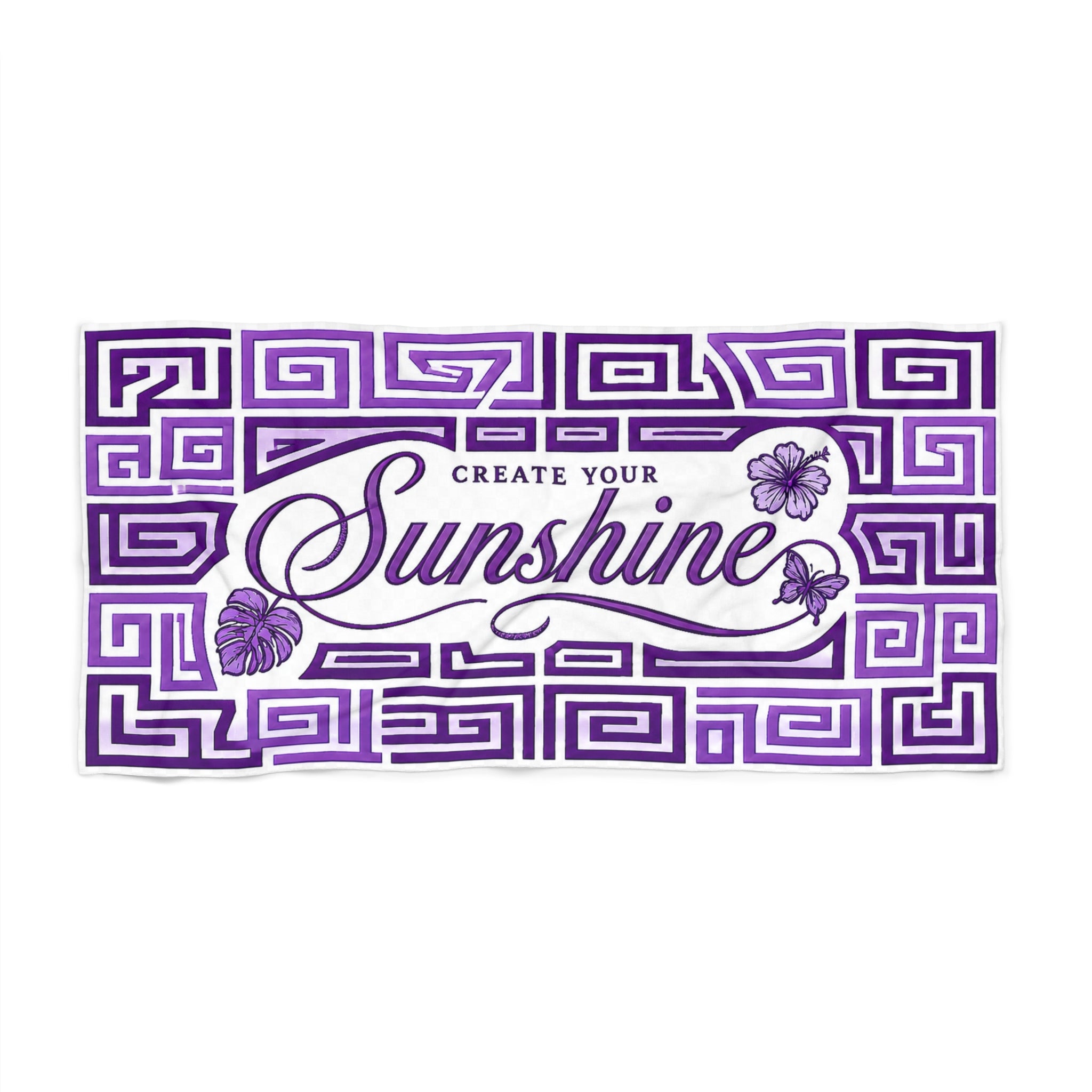 Copy of Create Your Sunshine Beach Towel — Blue Tropical Cotton Beach Towel