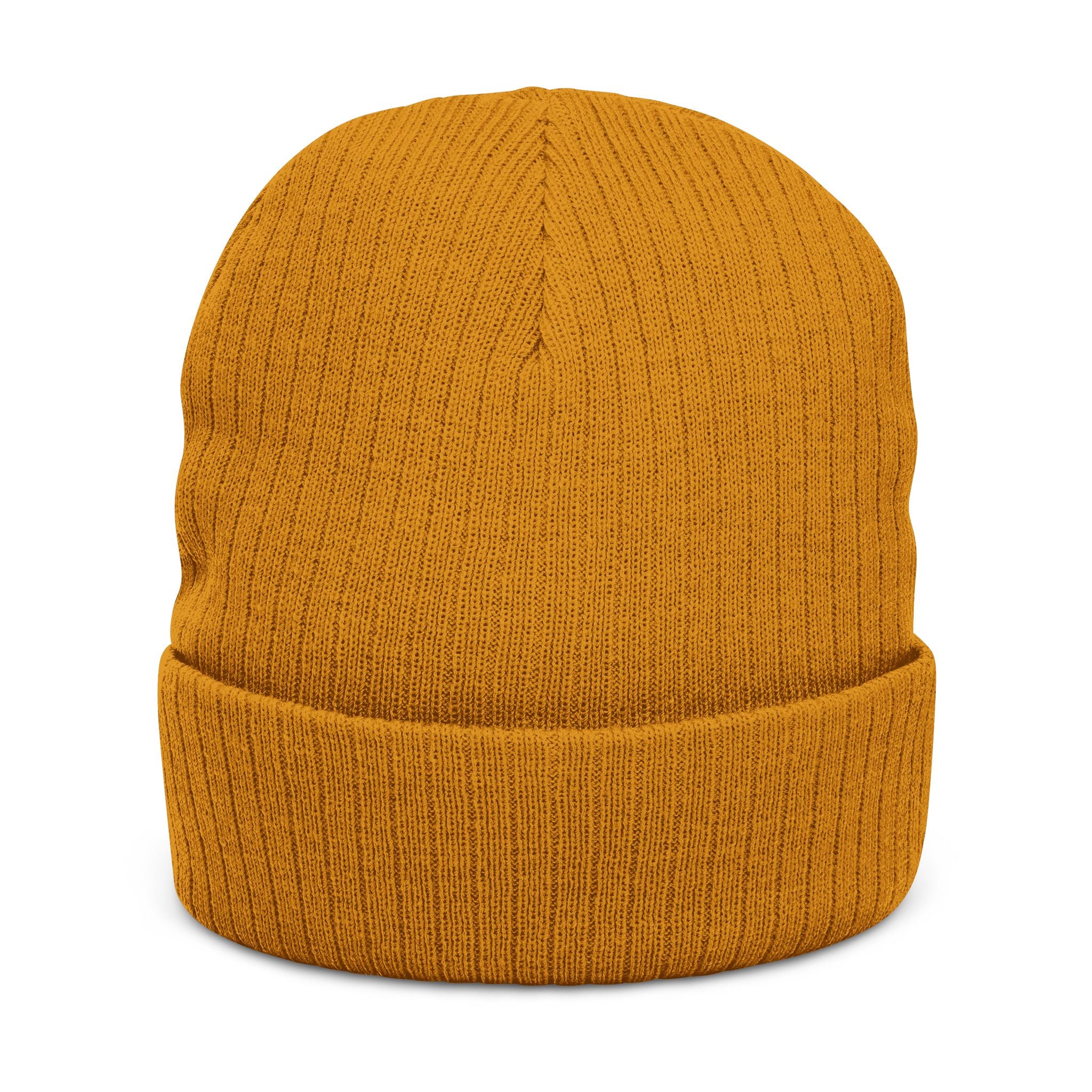Embroidered 'Love & Peace' Ribbed Knit Beanie — Colorful Retro Heart Design