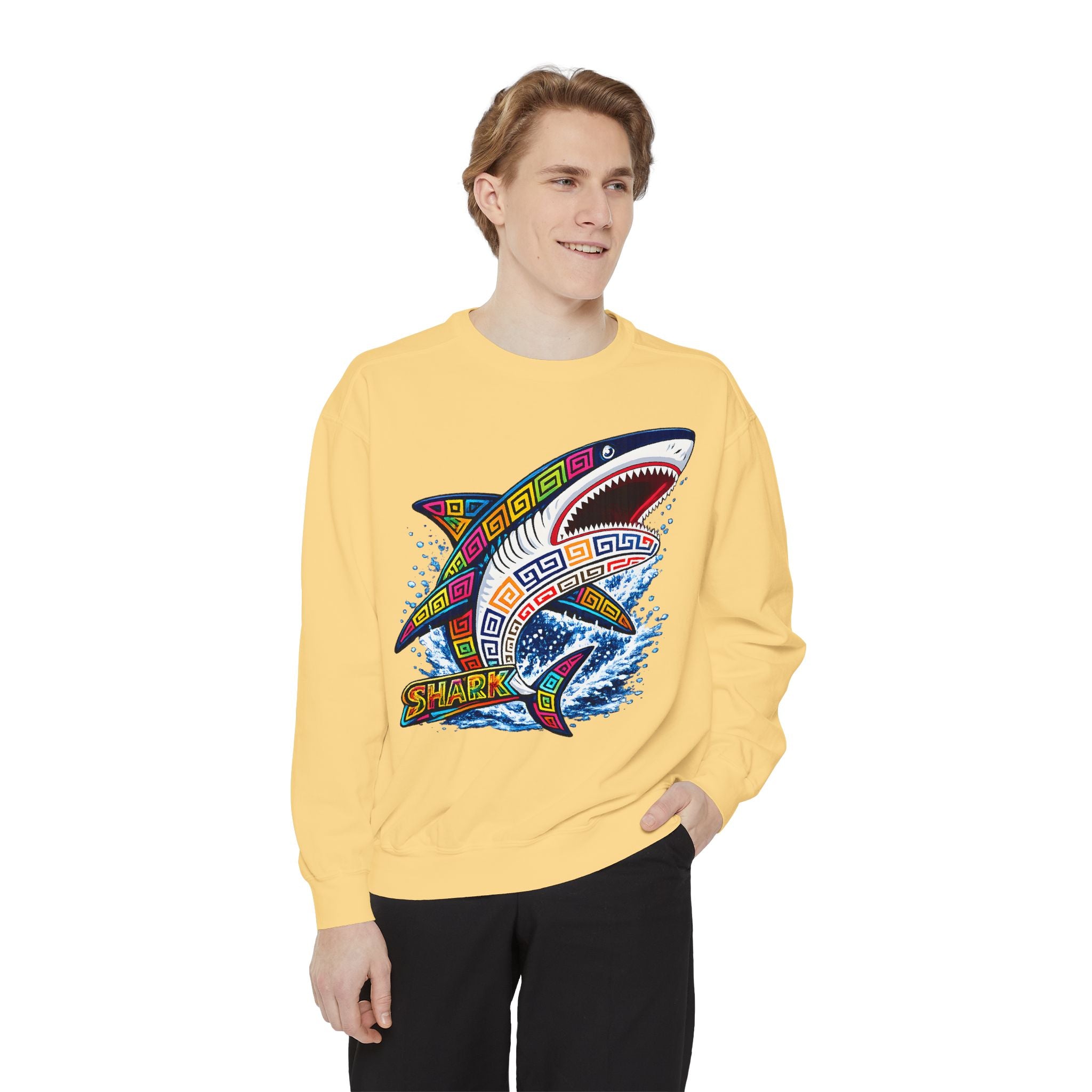 Colorful Tribal Shark Sweatshirt