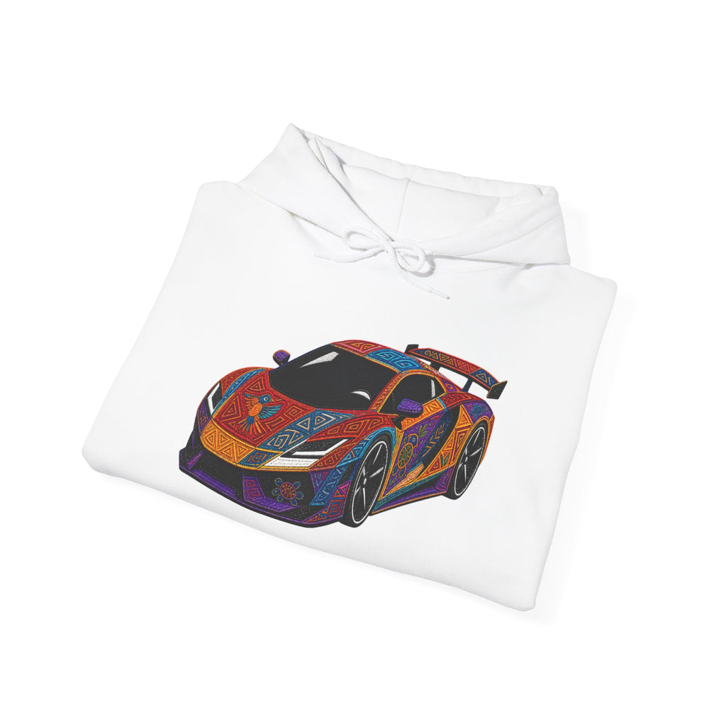 Racing Supercar Hoodie - Vibrant Retro Sports Car Graphic