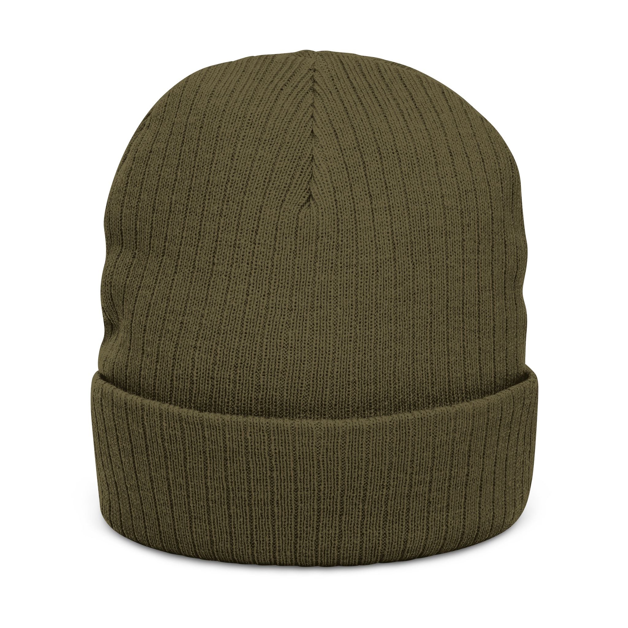 Embroidered 'Love & Peace' Ribbed Knit Beanie — Colorful Retro Heart Design