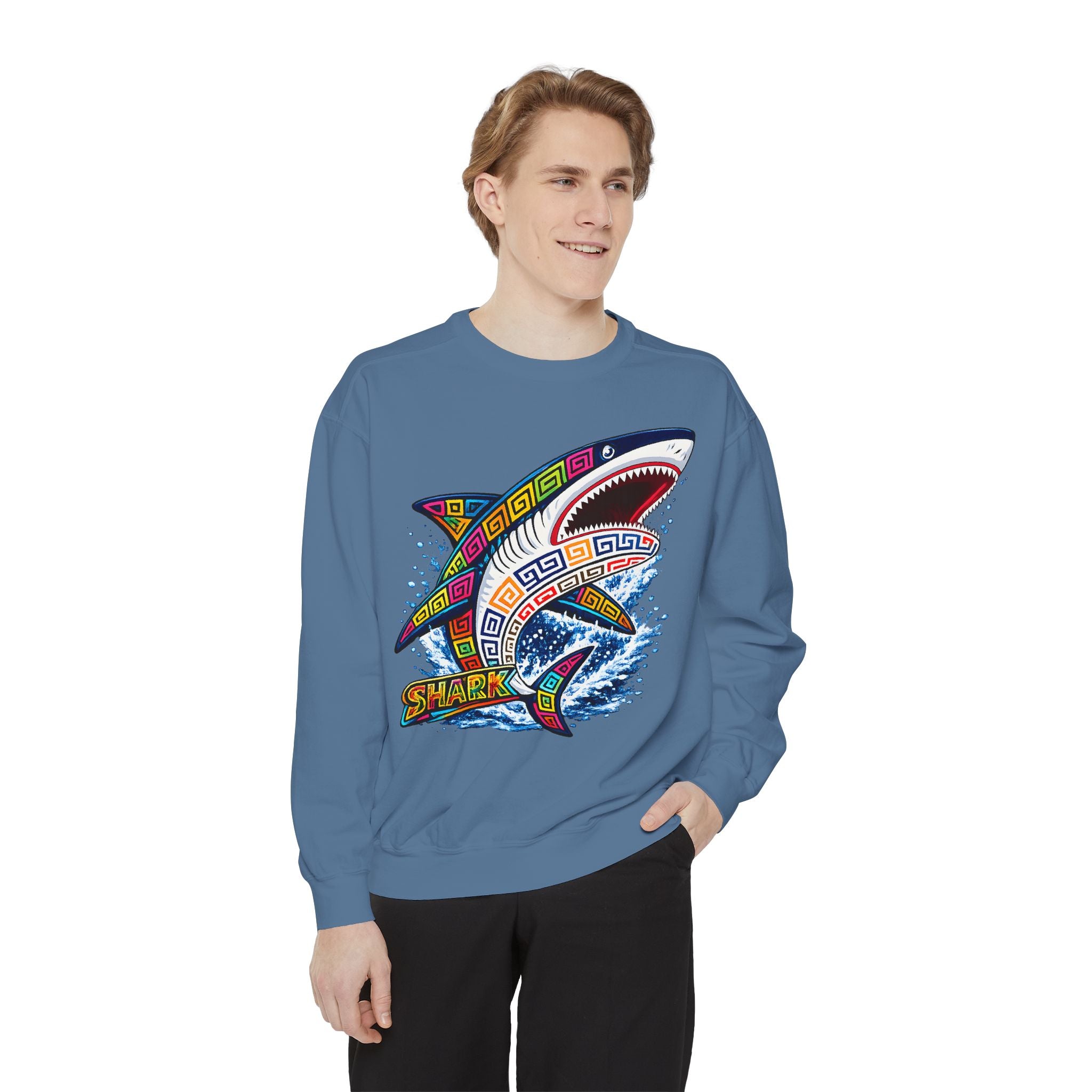 Colorful Tribal Shark Sweatshirt