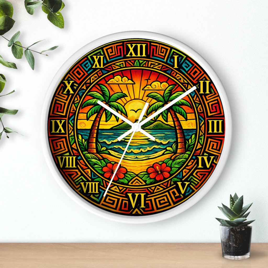 Colorful Hummingbird Mandala Wall Clock — Vibrant Tropical Decorative Clock
