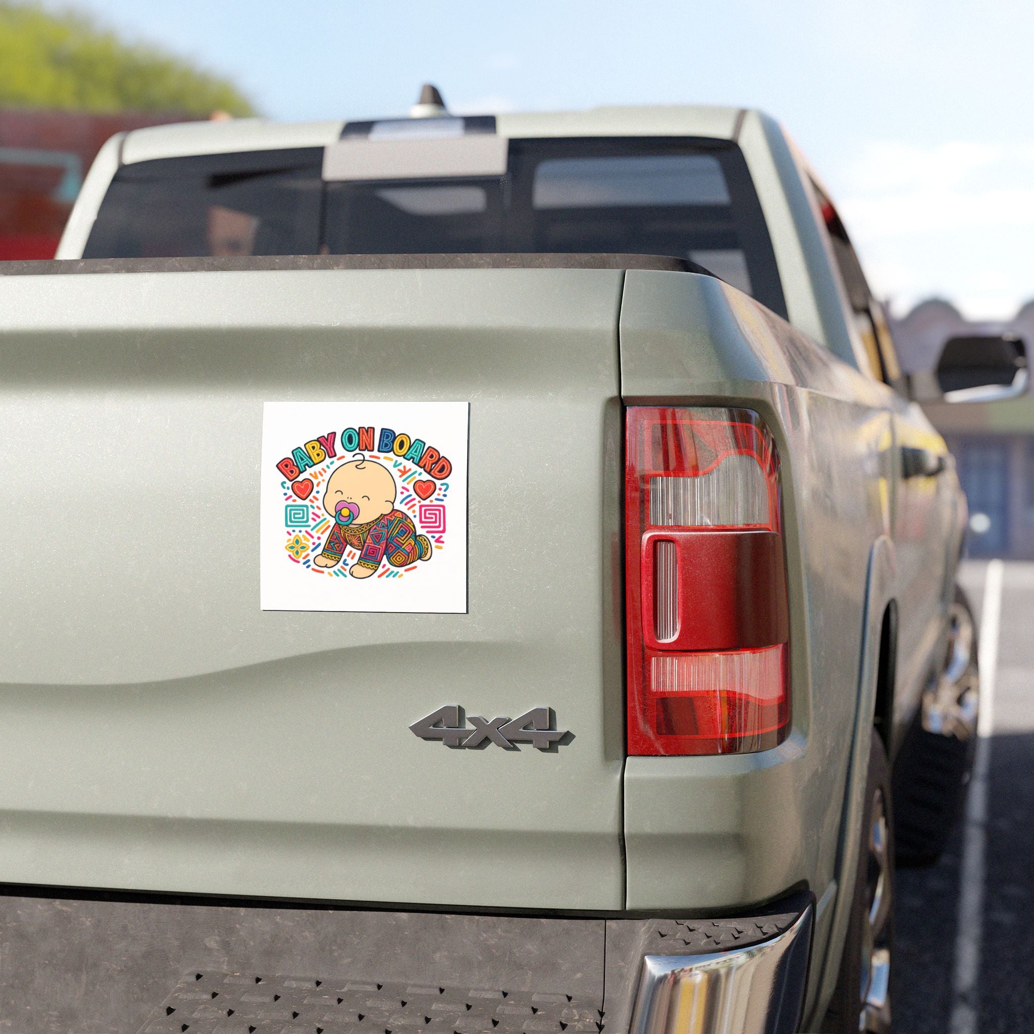 Baby On Board Car Magnet — Colorful Cute Baby Design