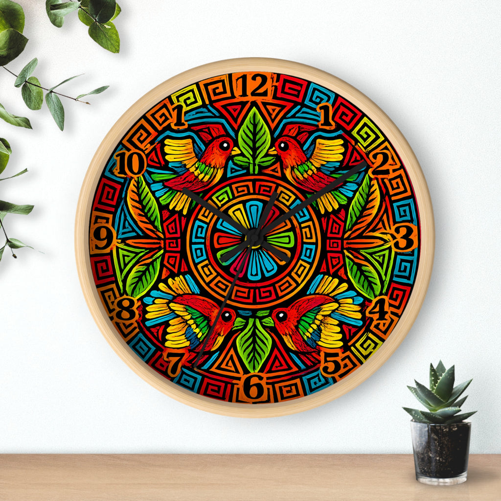 Copy of Colorful Hummingbird Mandala Wall Clock — Vibrant Tropical Decorative Clock