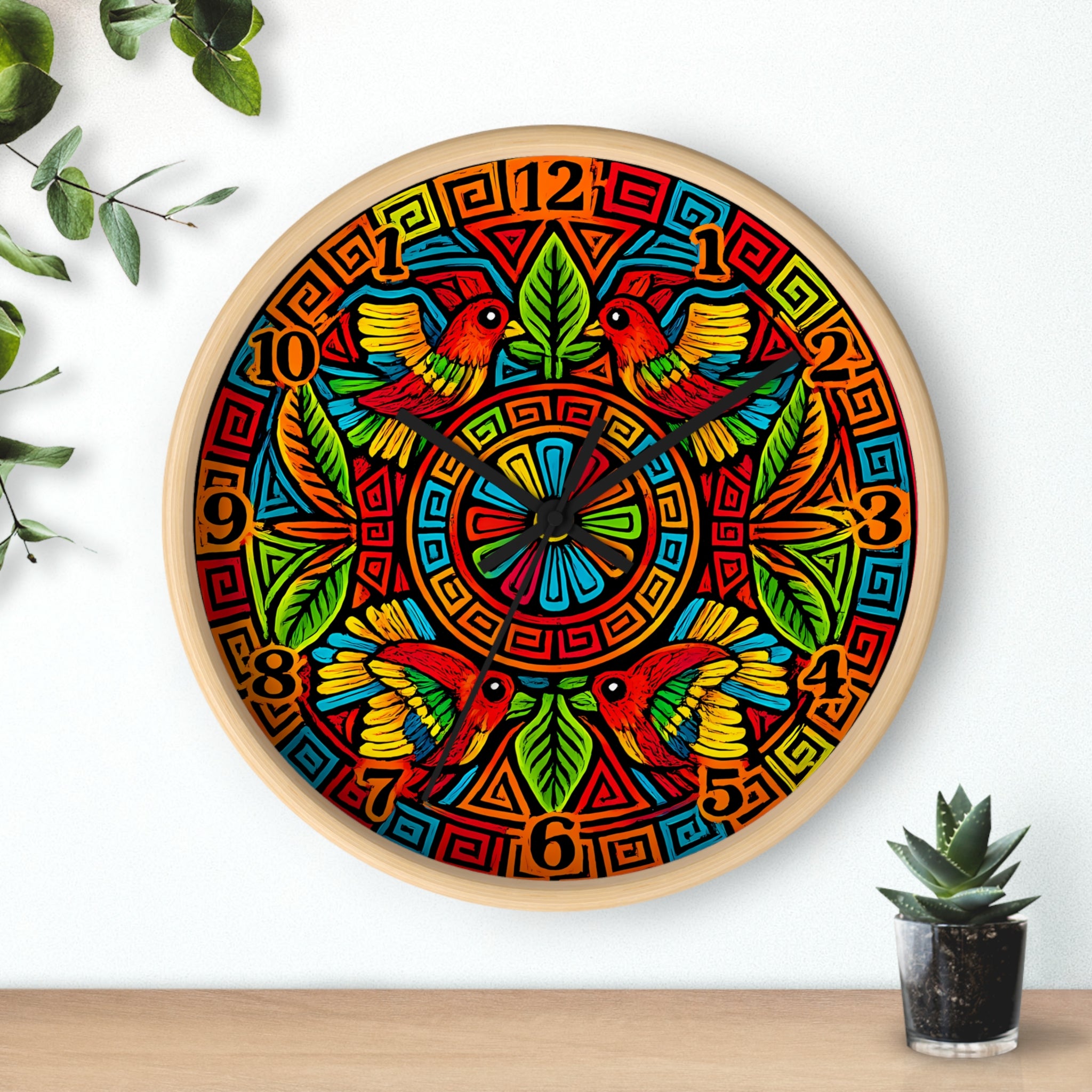 Copy of Colorful Hummingbird Mandala Wall Clock — Vibrant Tropical Decorative Clock