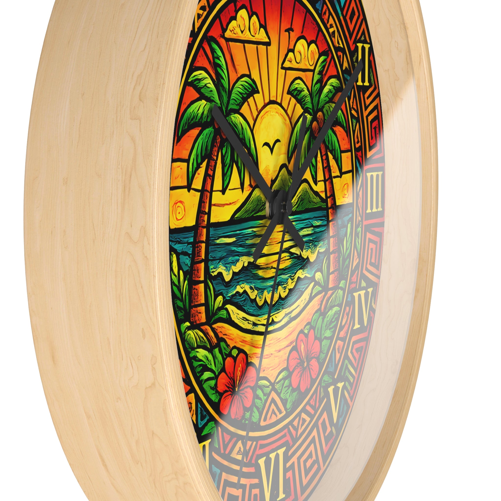 Colorful Hummingbird Mandala Wall Clock — Vibrant Tropical Decorative Clock