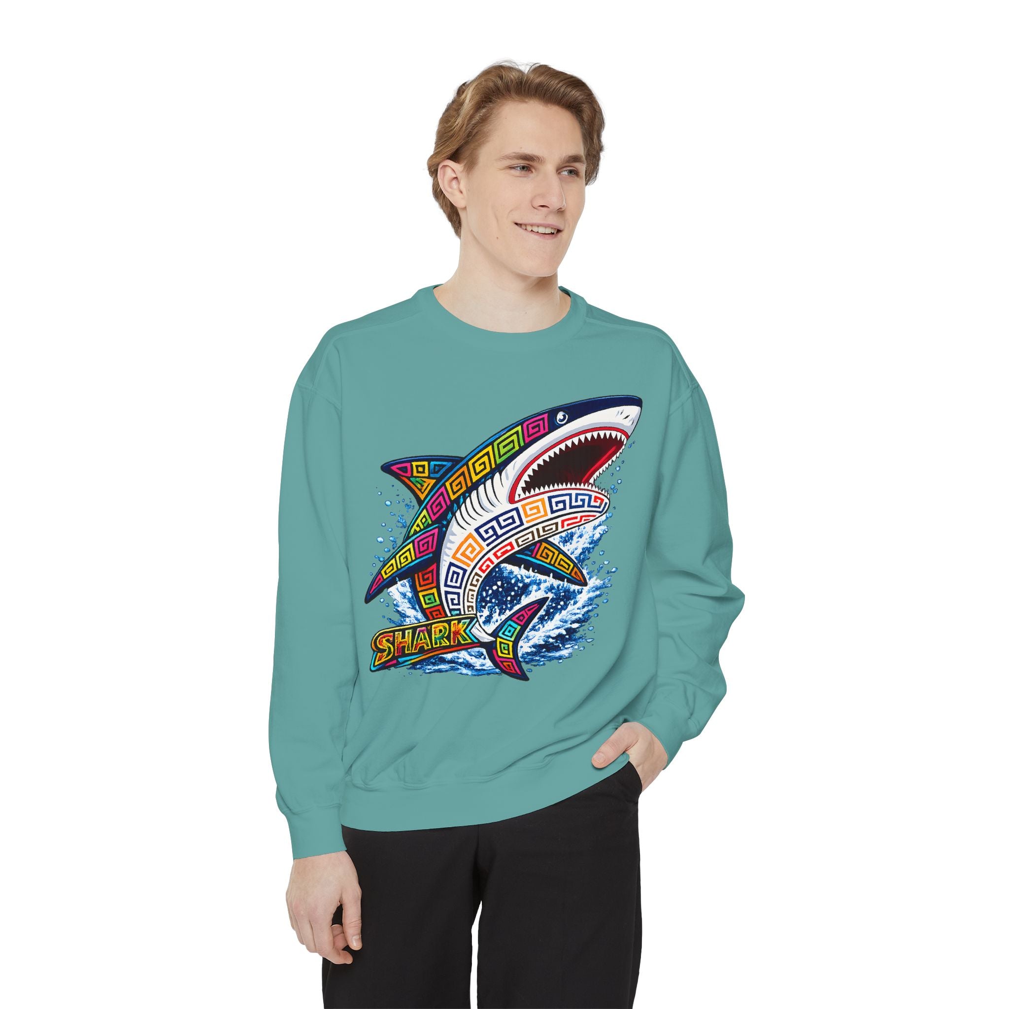 Colorful Tribal Shark Sweatshirt