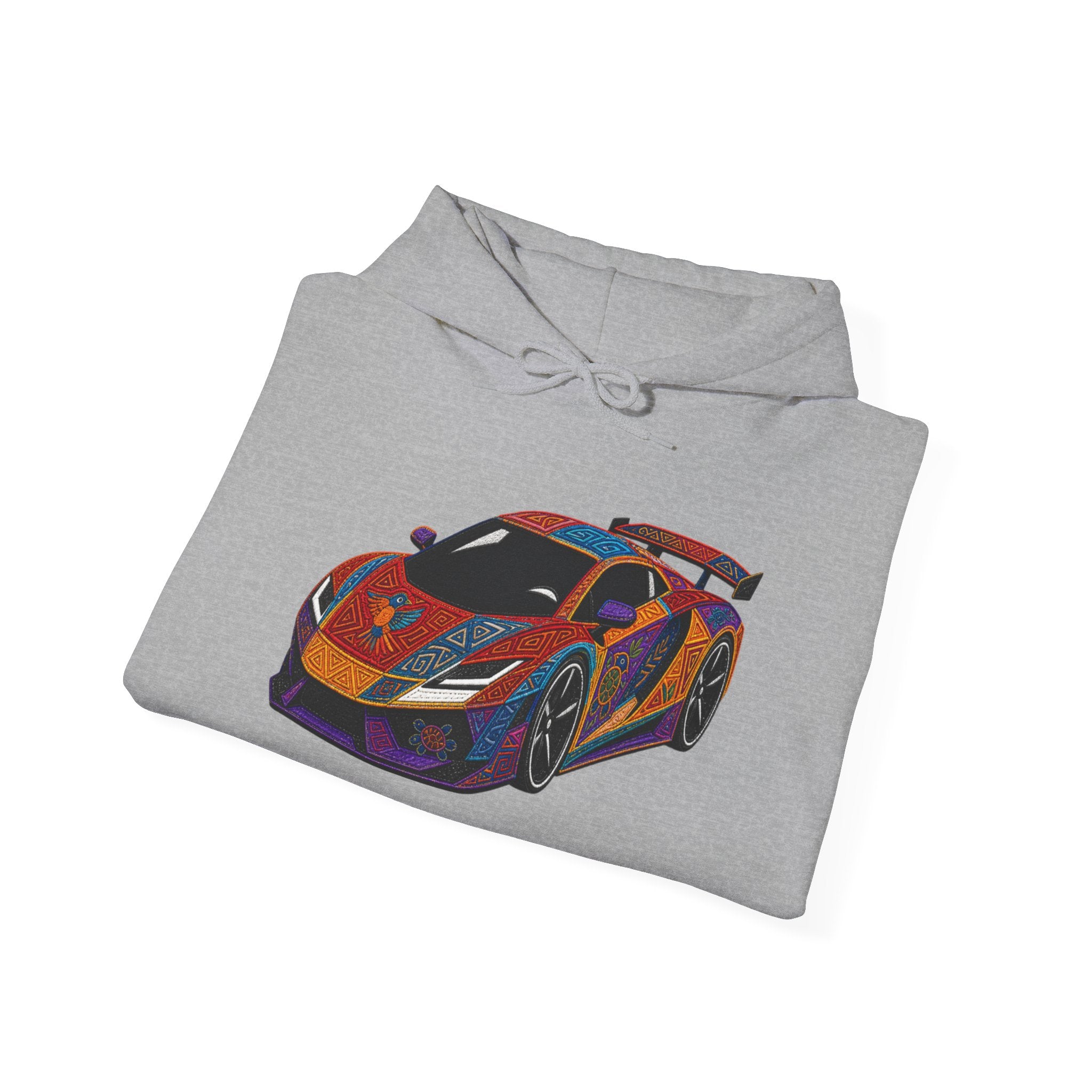 Racing Supercar Hoodie - Vibrant Retro Sports Car Graphic