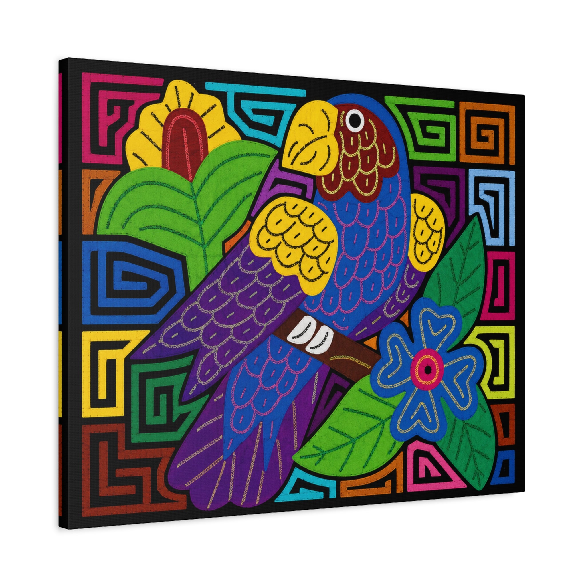 Colorful Parrot Canvas Art — Vibrant Tropical Bird Wall Décor (Matte Stretched)