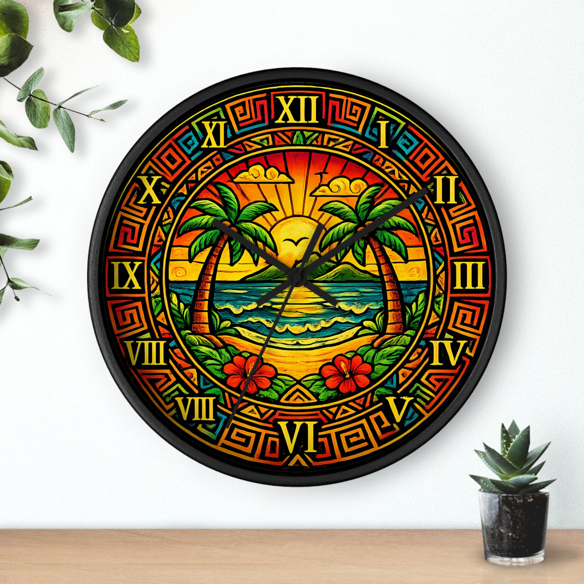 Colorful Hummingbird Mandala Wall Clock — Vibrant Tropical Decorative Clock