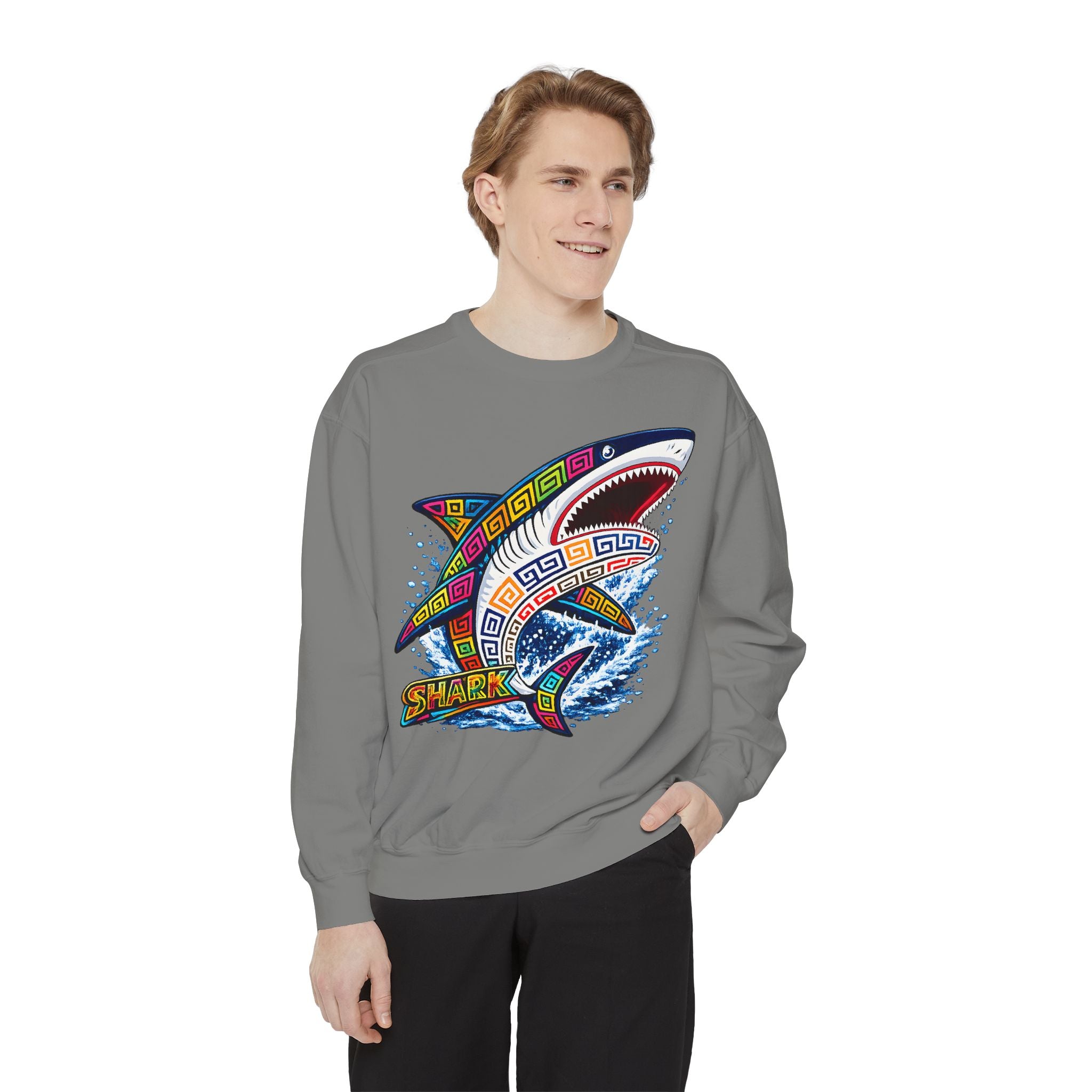 Colorful Tribal Shark Sweatshirt