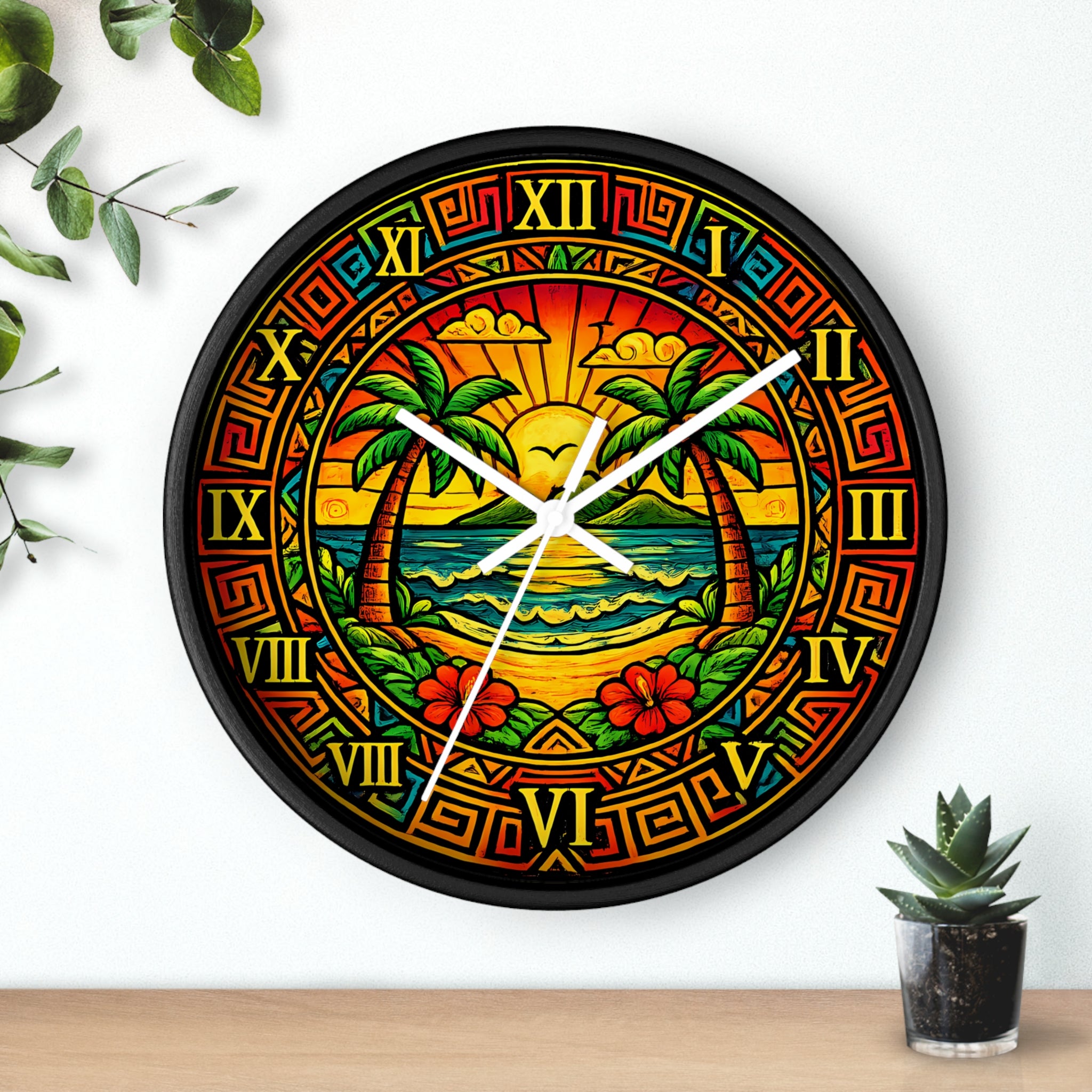 Colorful Hummingbird Mandala Wall Clock — Vibrant Tropical Decorative Clock