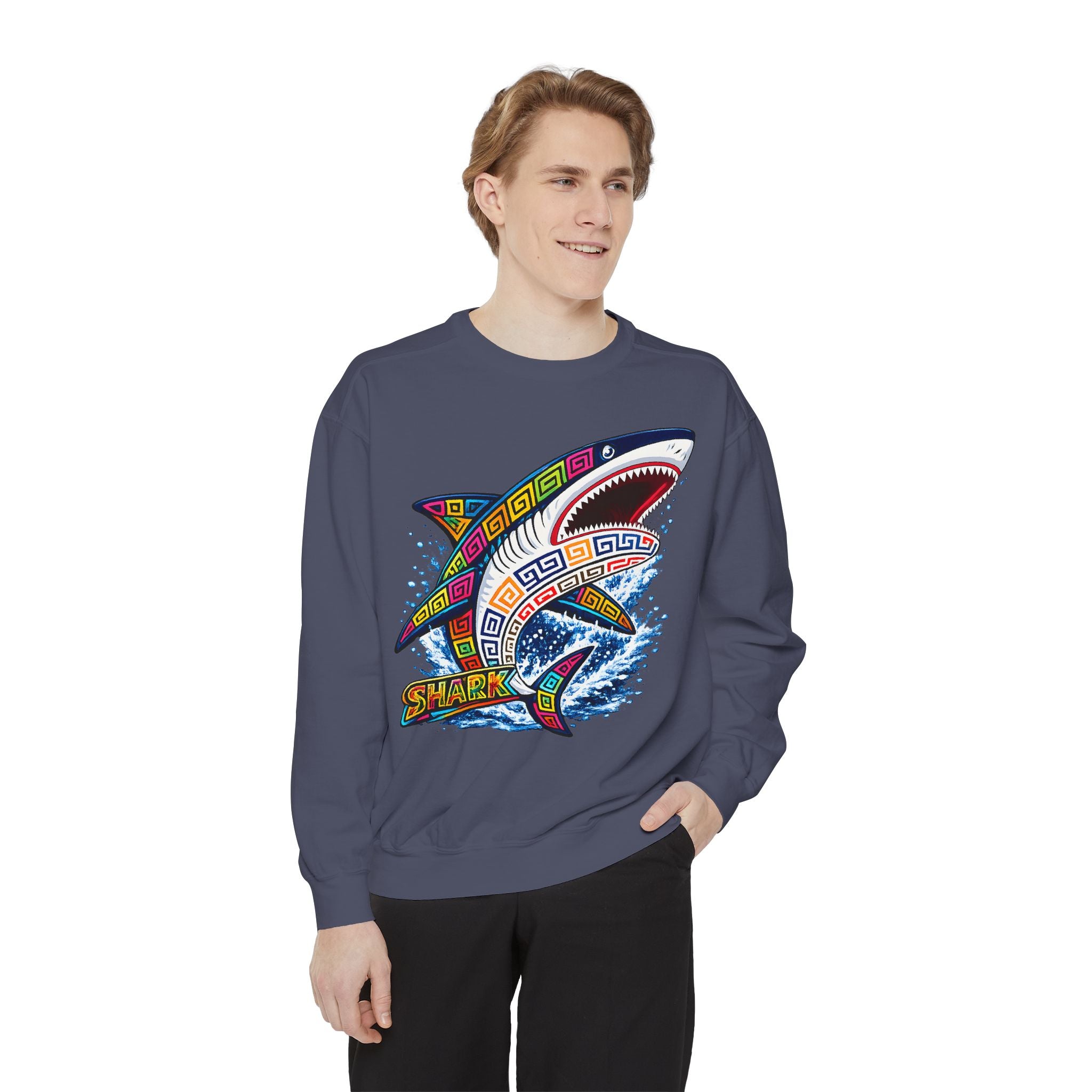 Colorful Tribal Shark Sweatshirt