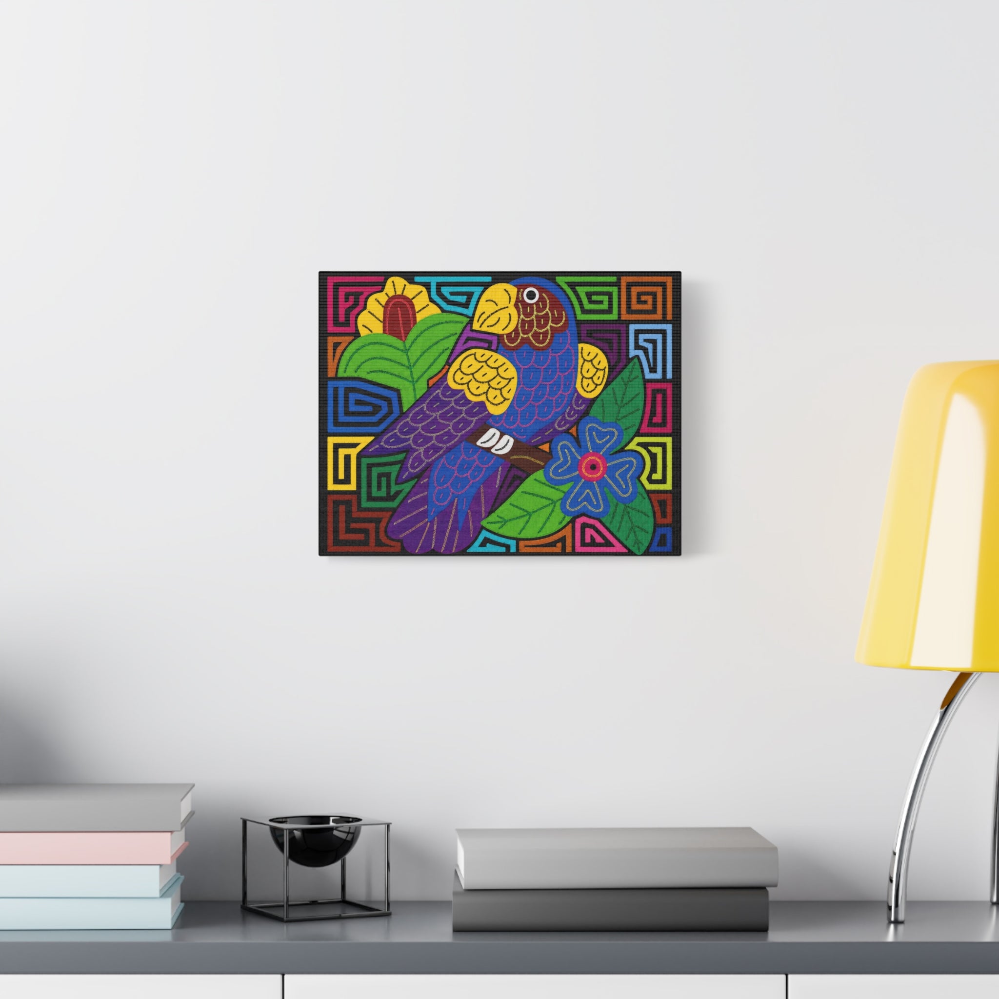 Colorful Parrot Canvas Art — Vibrant Tropical Bird Wall Décor (Matte Stretched)