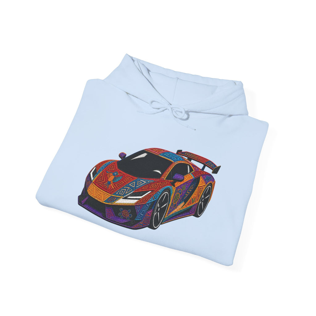Racing Supercar Hoodie - Vibrant Retro Sports Car Graphic