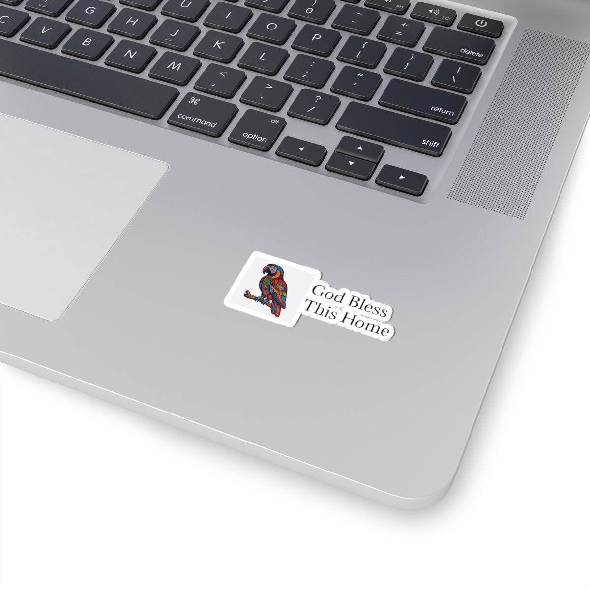 God Bless This Home Sticker | Mola Art Parrot Decal