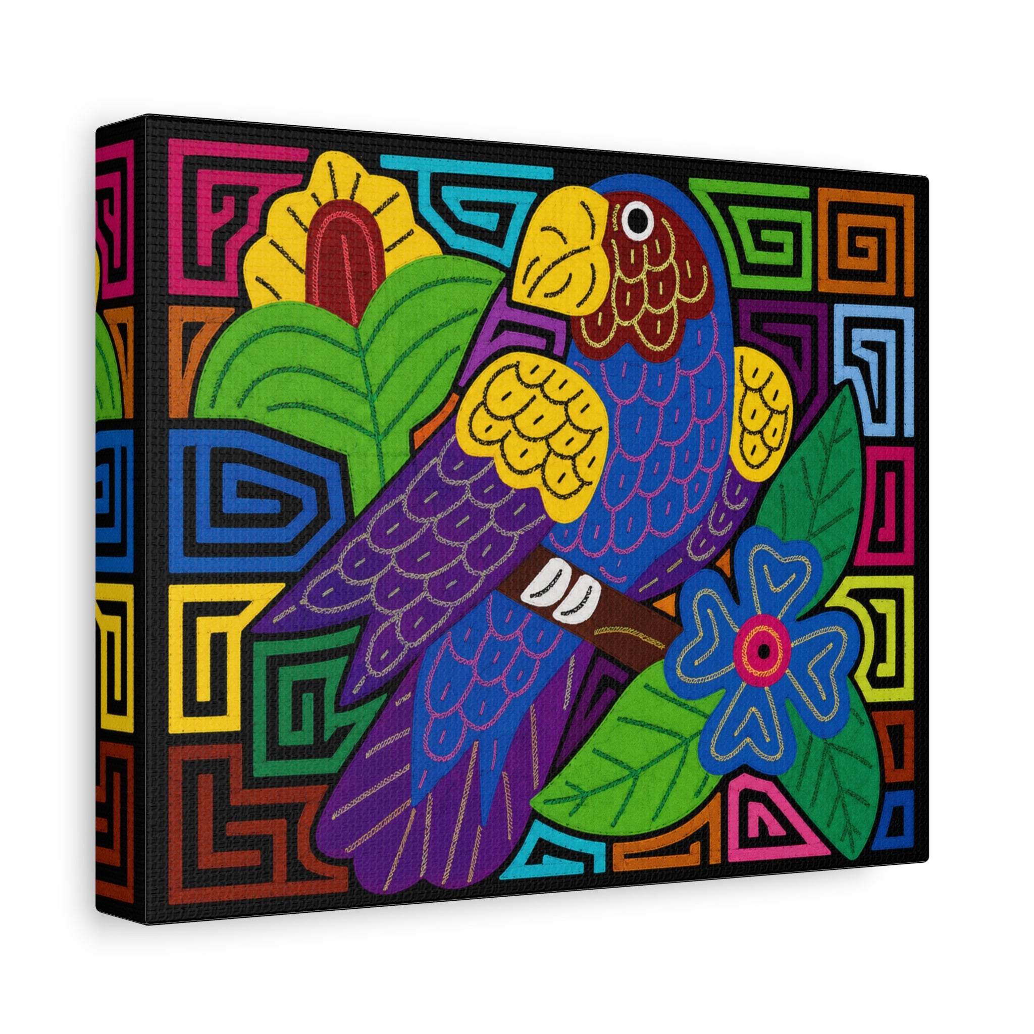 Colorful Parrot Canvas Art — Vibrant Tropical Bird Wall Décor (Matte Stretched)