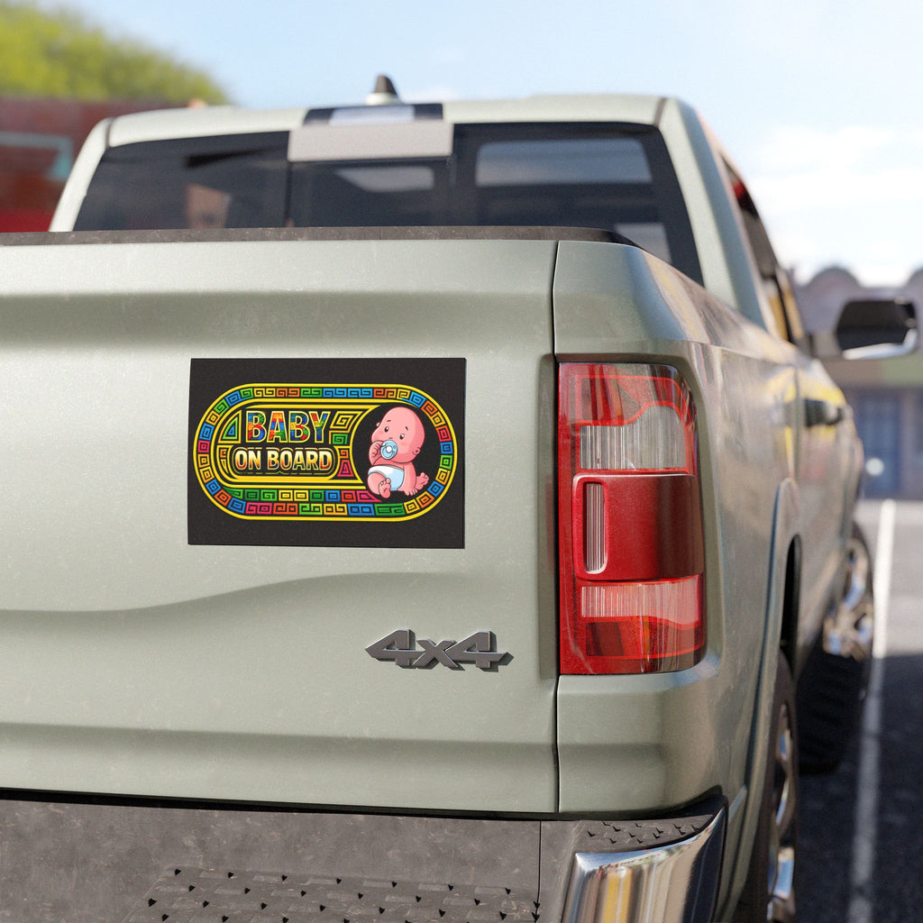 Baby On Board Car Magnet — Colorful Neon Baby Safety Sign for Vehicles