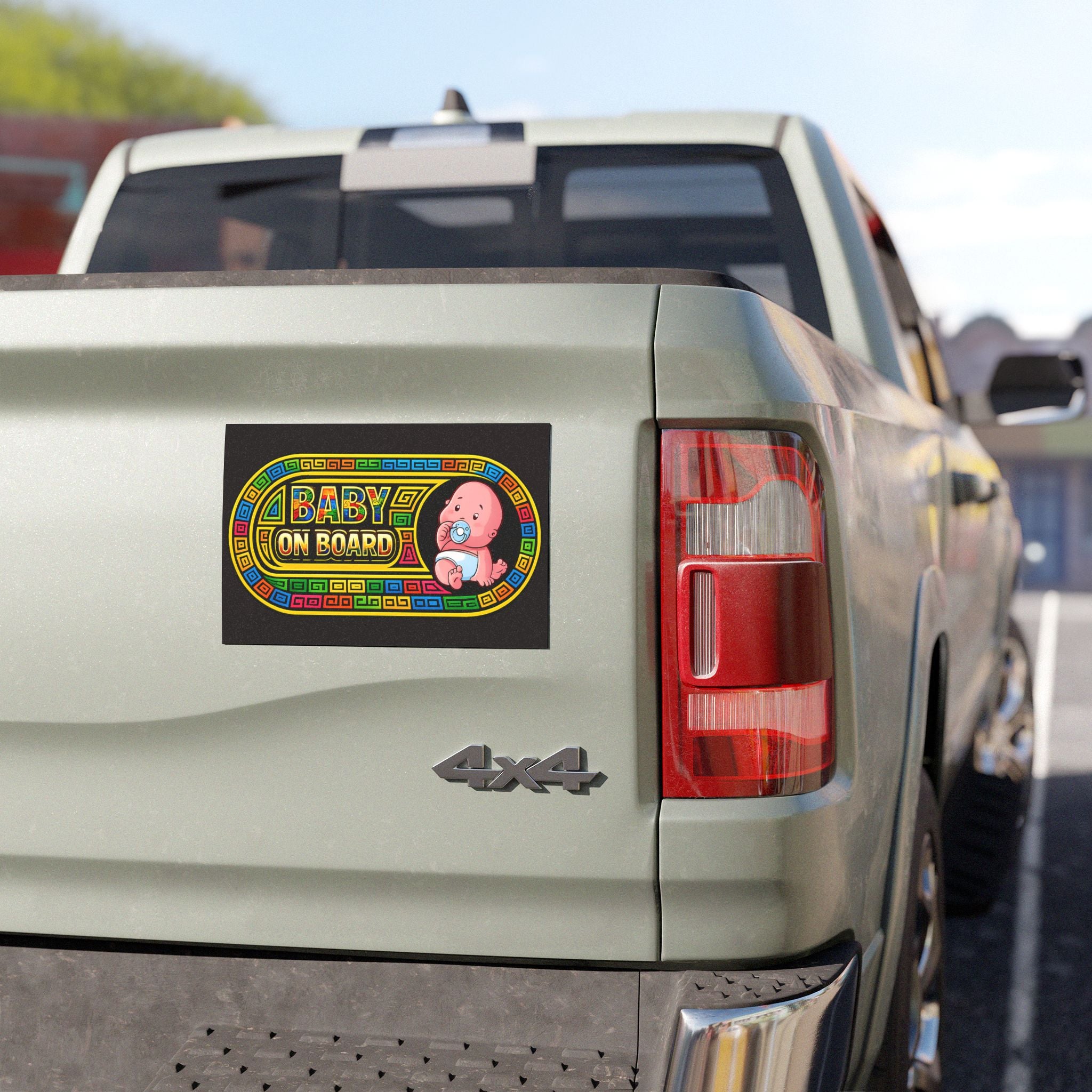 Baby On Board Car Magnet — Colorful Neon Baby Safety Sign for Vehicles