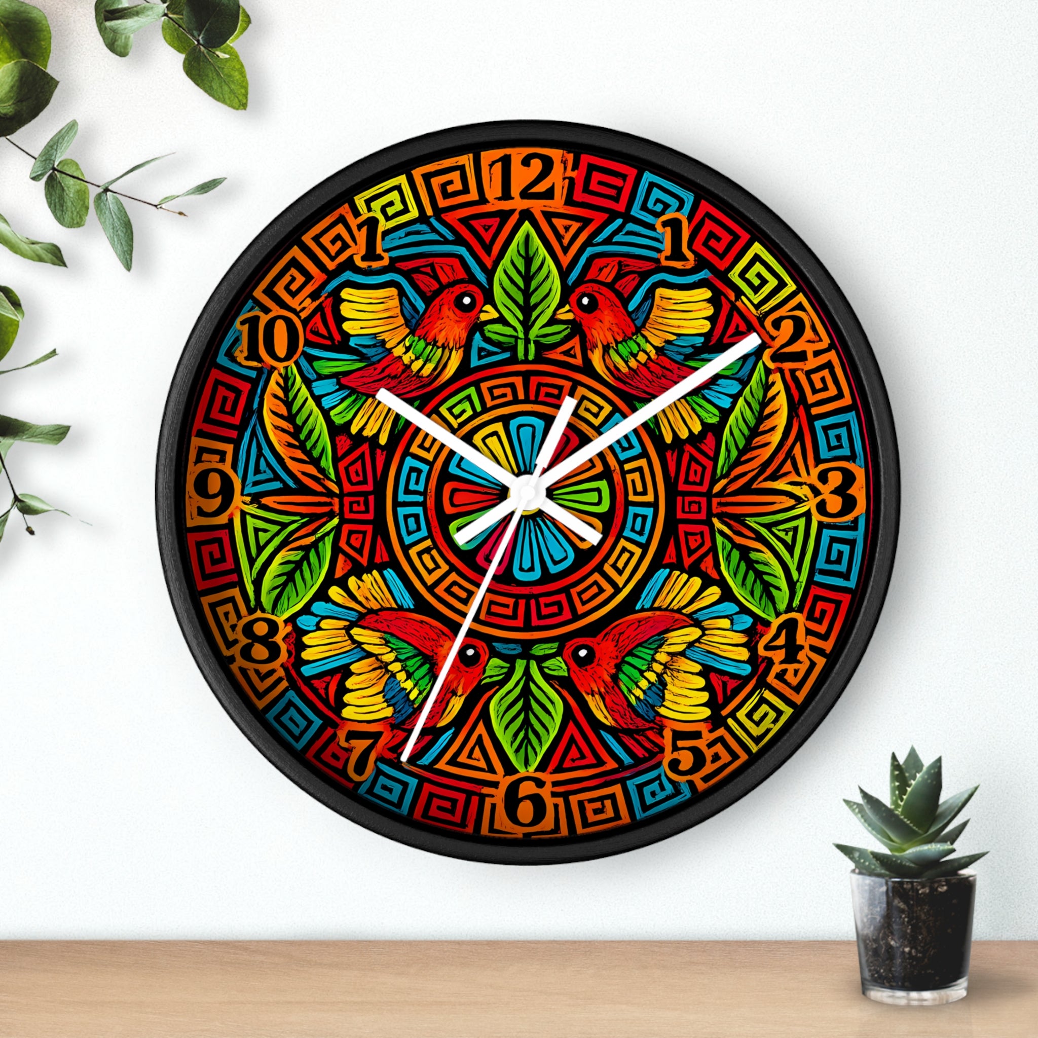 Copy of Colorful Hummingbird Mandala Wall Clock — Vibrant Tropical Decorative Clock