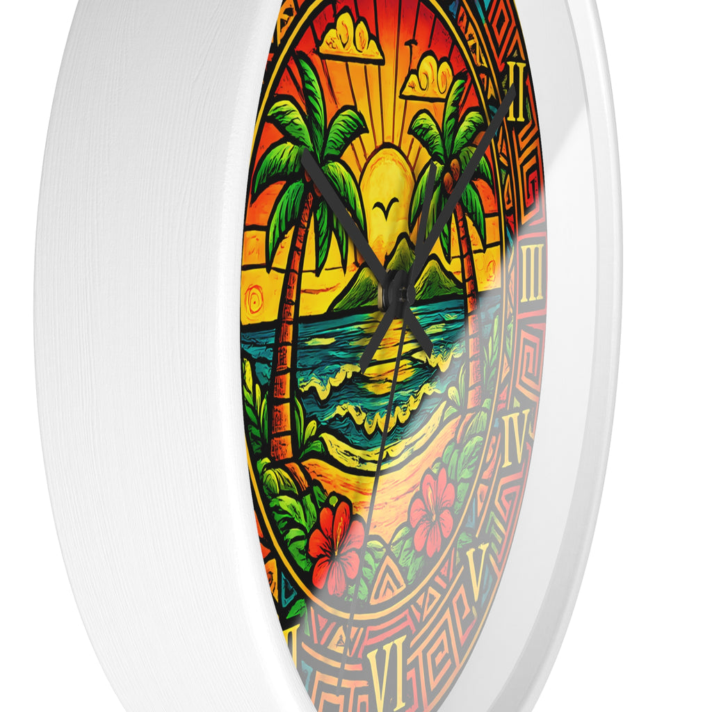 Colorful Hummingbird Mandala Wall Clock — Vibrant Tropical Decorative Clock