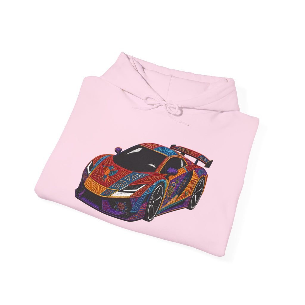 Racing Supercar Hoodie - Vibrant Retro Sports Car Graphic