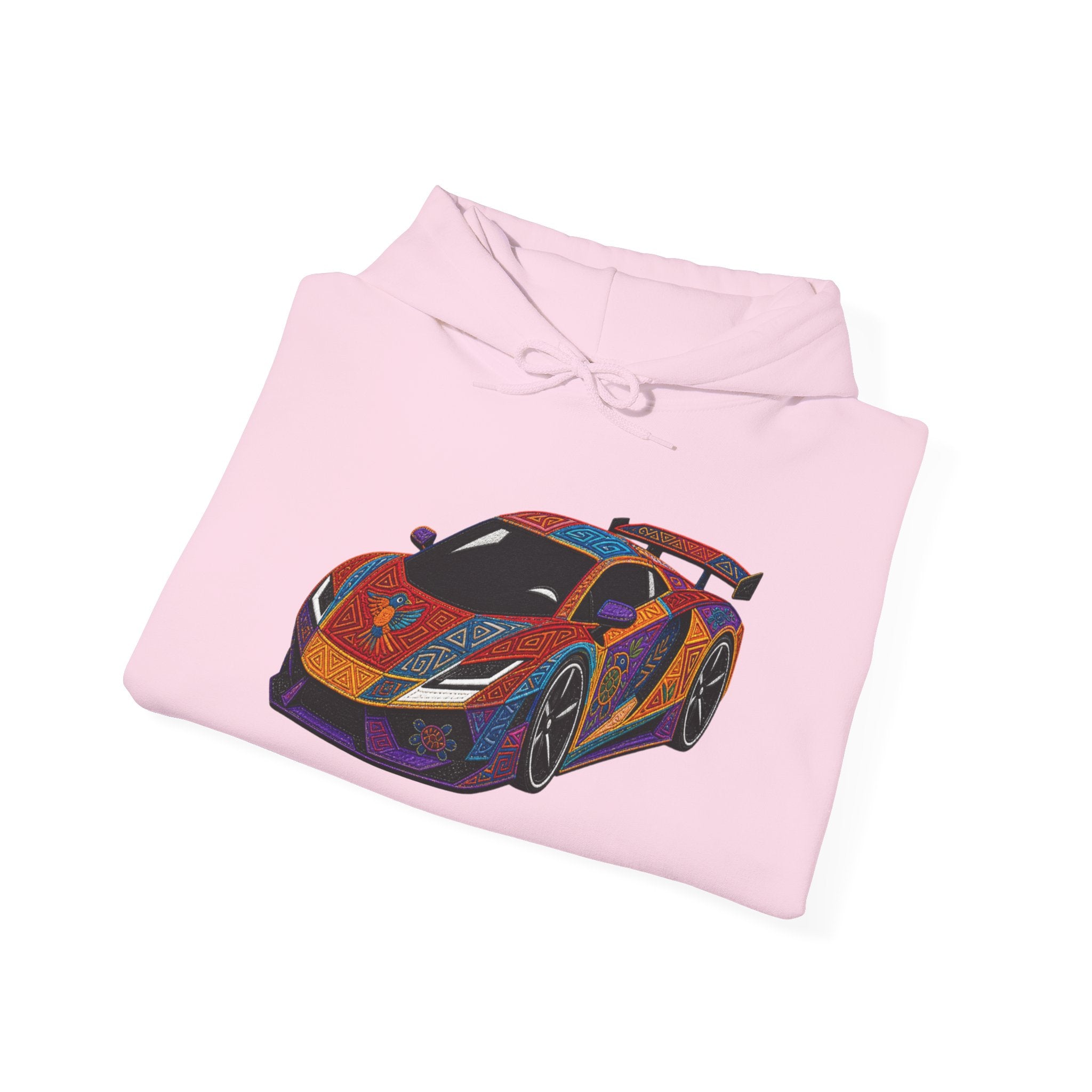 Racing Supercar Hoodie - Vibrant Retro Sports Car Graphic