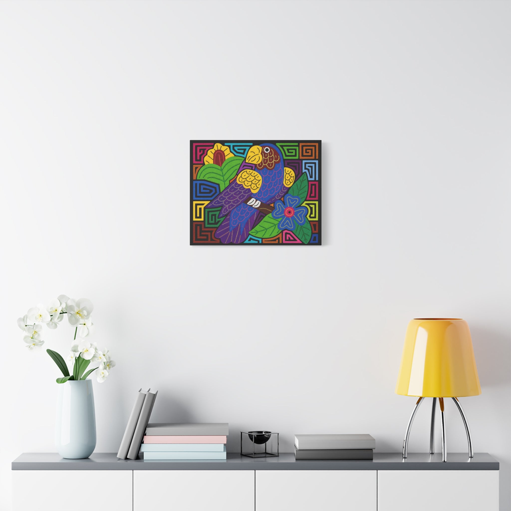 Colorful Parrot Canvas Art — Vibrant Tropical Bird Wall Décor (Matte Stretched)