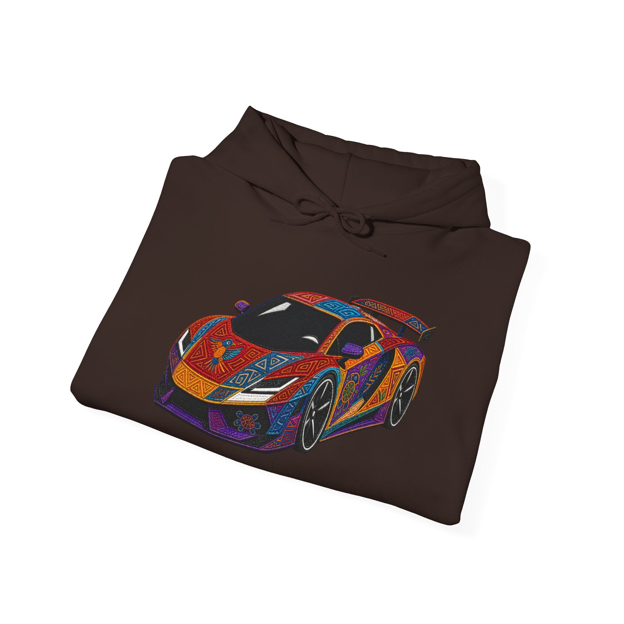 Racing Supercar Hoodie - Vibrant Retro Sports Car Graphic