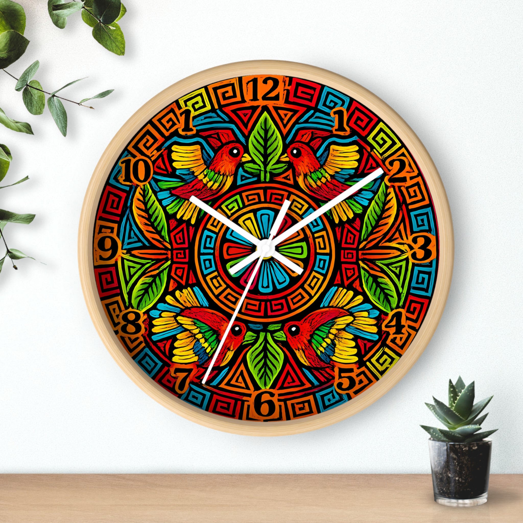Copy of Colorful Hummingbird Mandala Wall Clock — Vibrant Tropical Decorative Clock