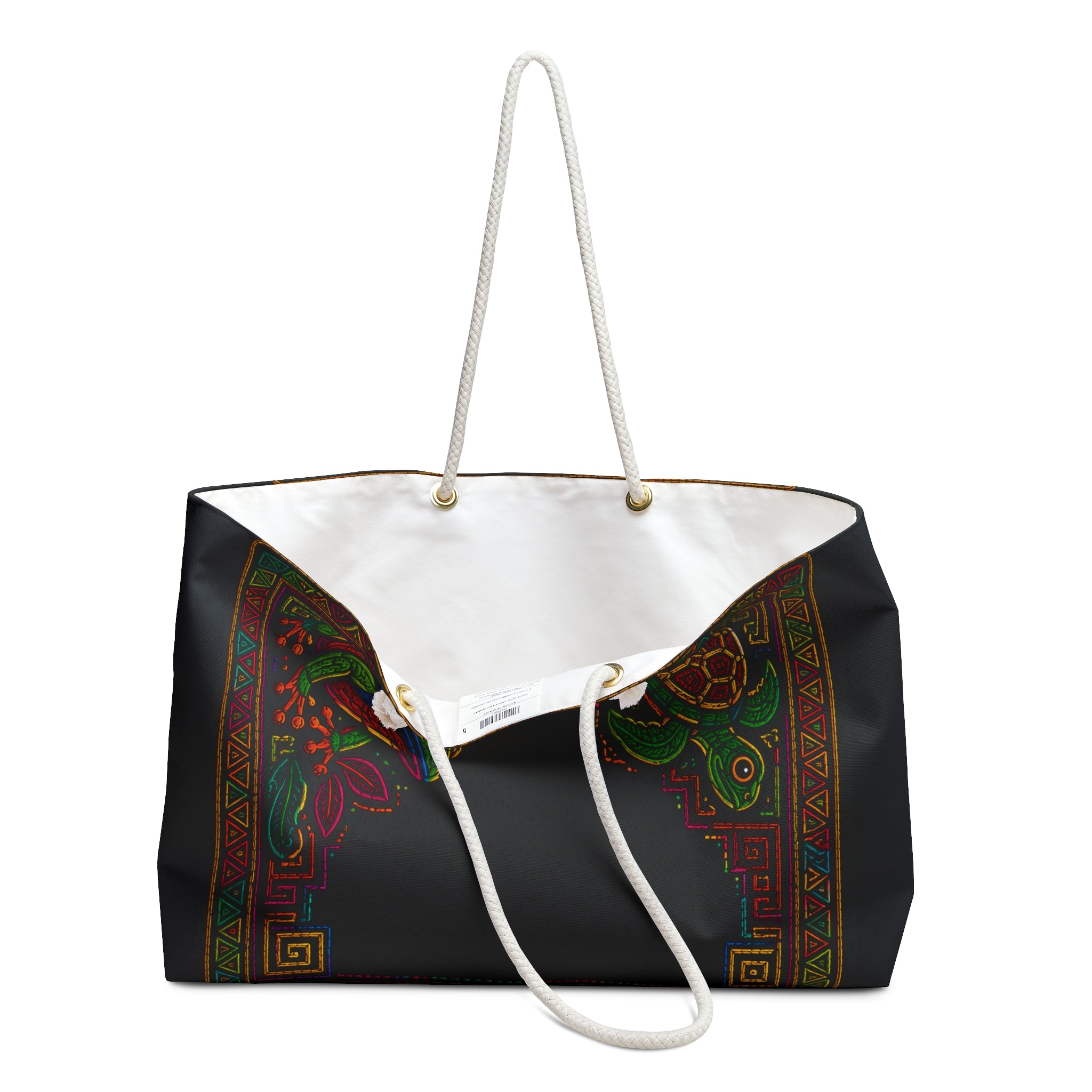 Tropical Parrot & Turtle Weekender Bag — Boho Beach Travel Tote